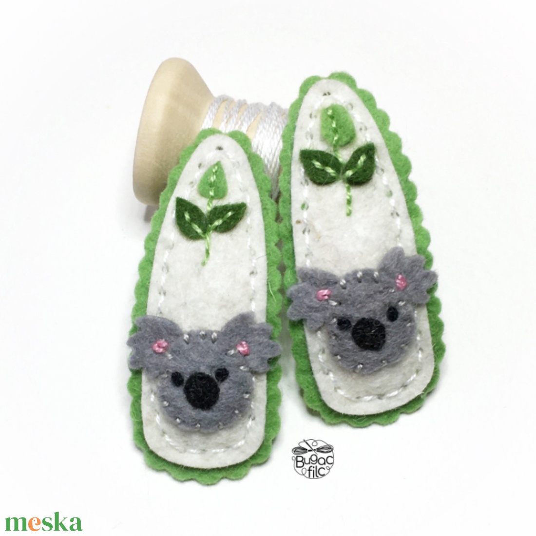 Koala maci filc hajcsat  - ruha & divat - hajdísz & hajcsat - hajcsat & hajtű - Meska.hu