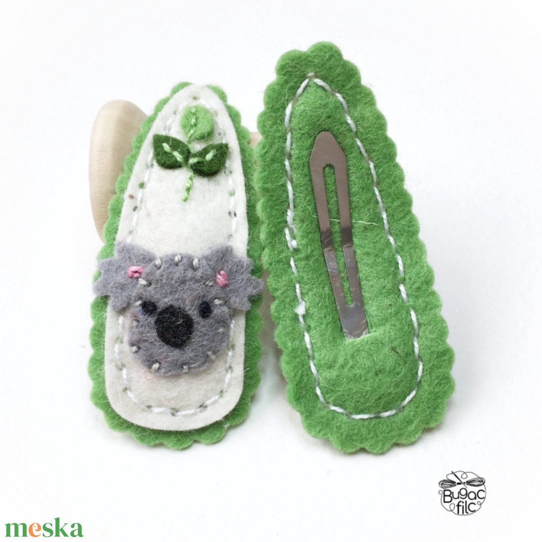 Koala maci filc hajcsat  - ruha & divat - hajdísz & hajcsat - hajcsat & hajtű - Meska.hu