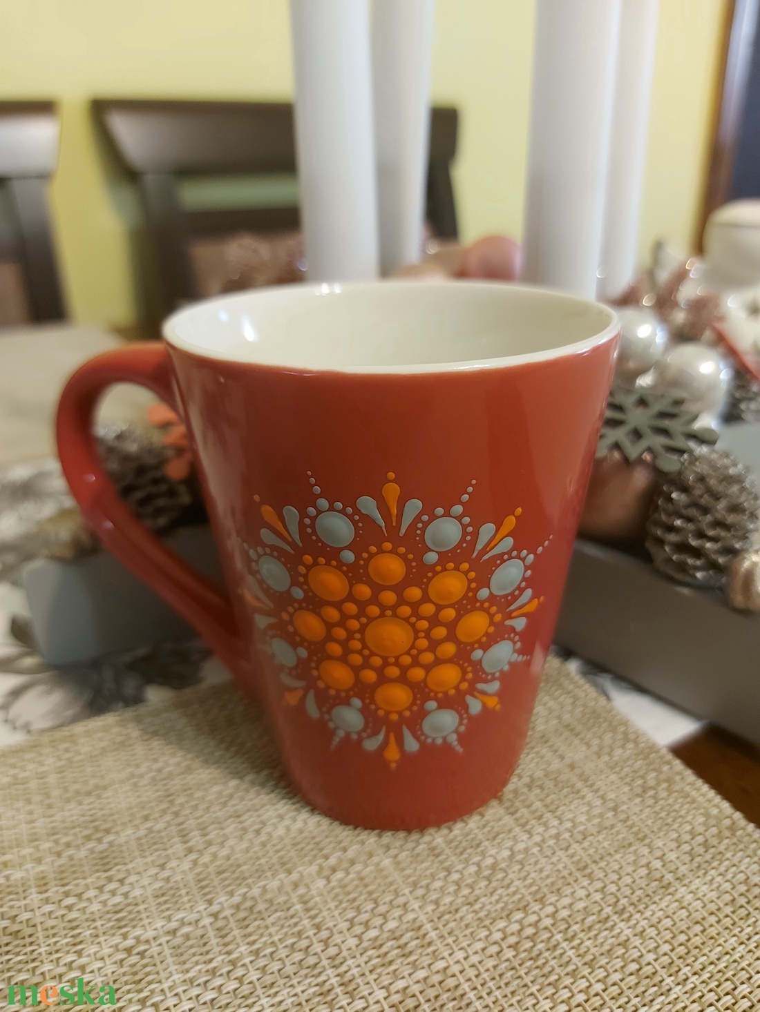 Porcelánbögrék pontfestéssel díszítve - otthon & életmód - konyhafelszerelés, tálalás - tálalás - bögre & csésze - Meska.hu