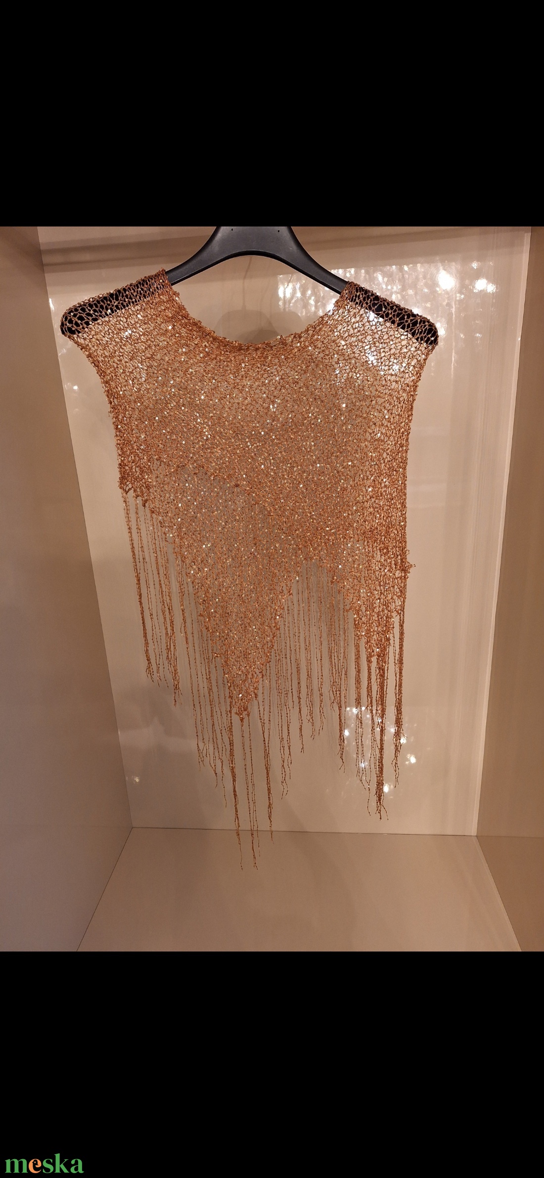 Kézzel kötött alkalmi poncsó - esküvő - kiegészítők - bolero és válltakaró - Meska.hu