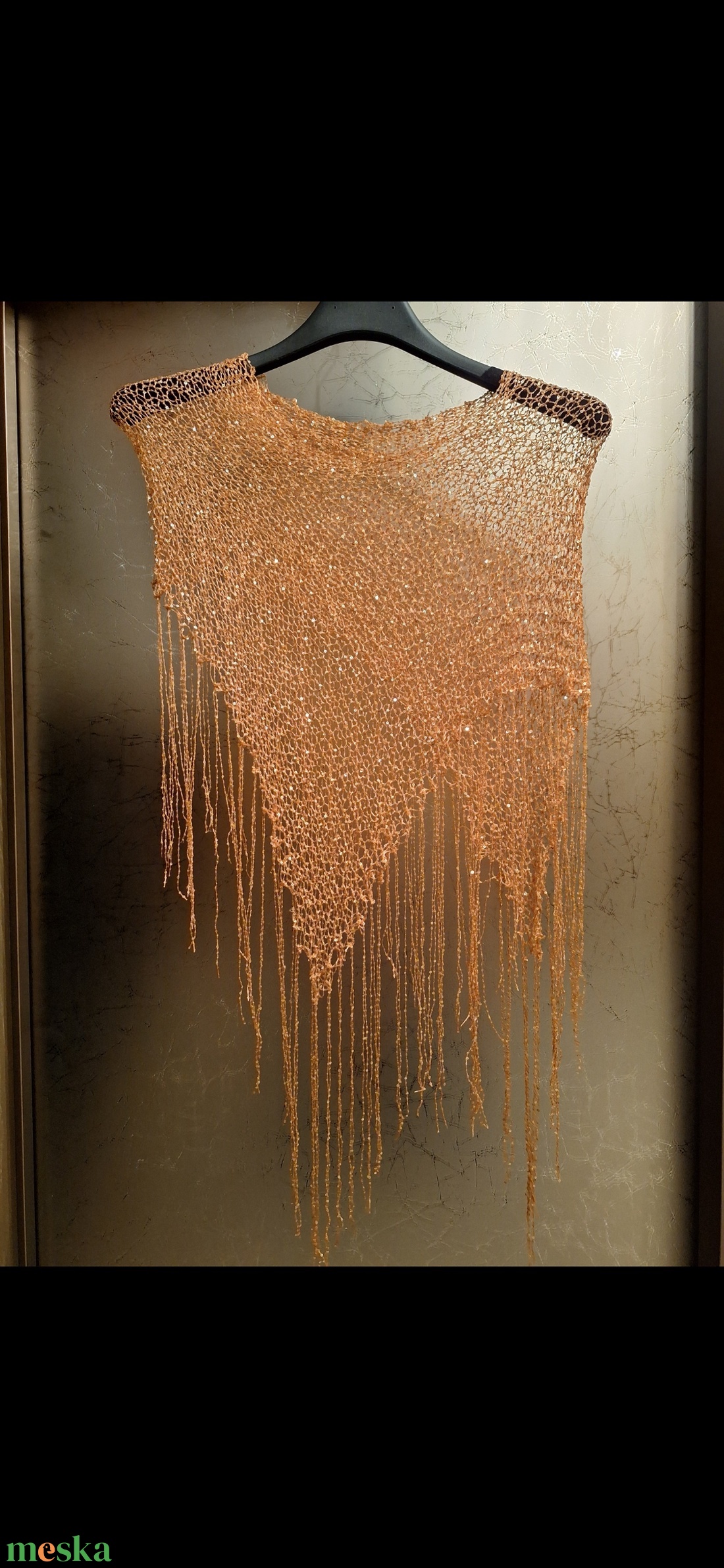 Kézzel kötött alkalmi poncsó - esküvő - kiegészítők - bolero és válltakaró - Meska.hu