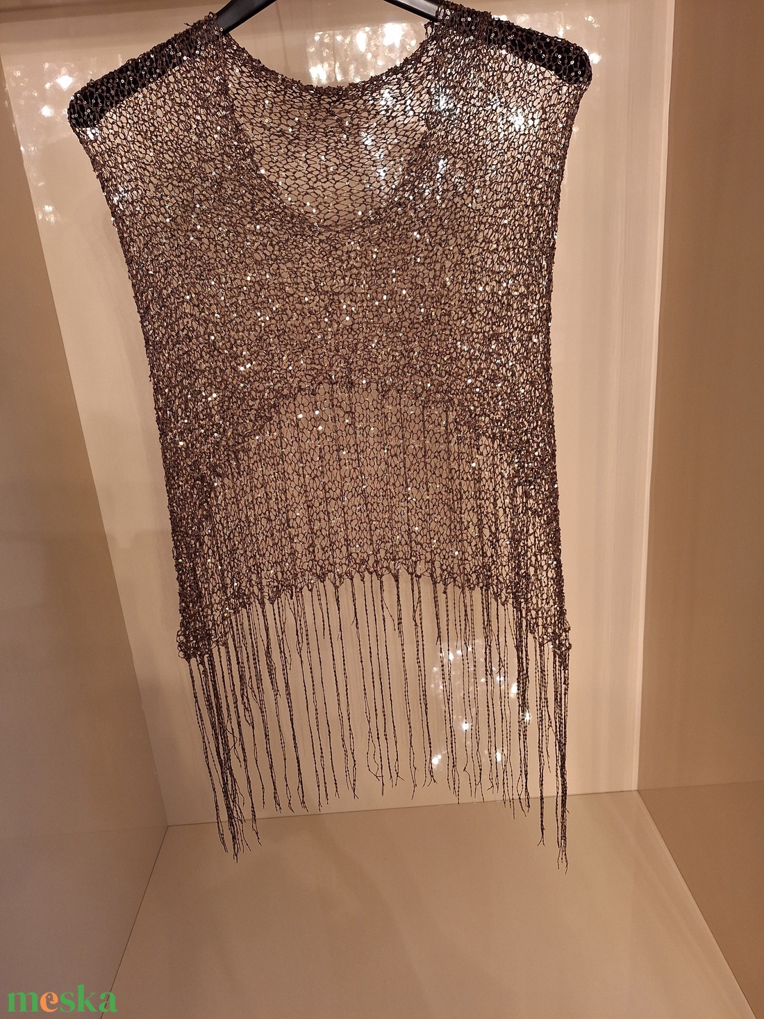 Kézzel kötött alkalmi poncs� - esküvő - kiegészítők - bolero és válltakaró - Meska.hu