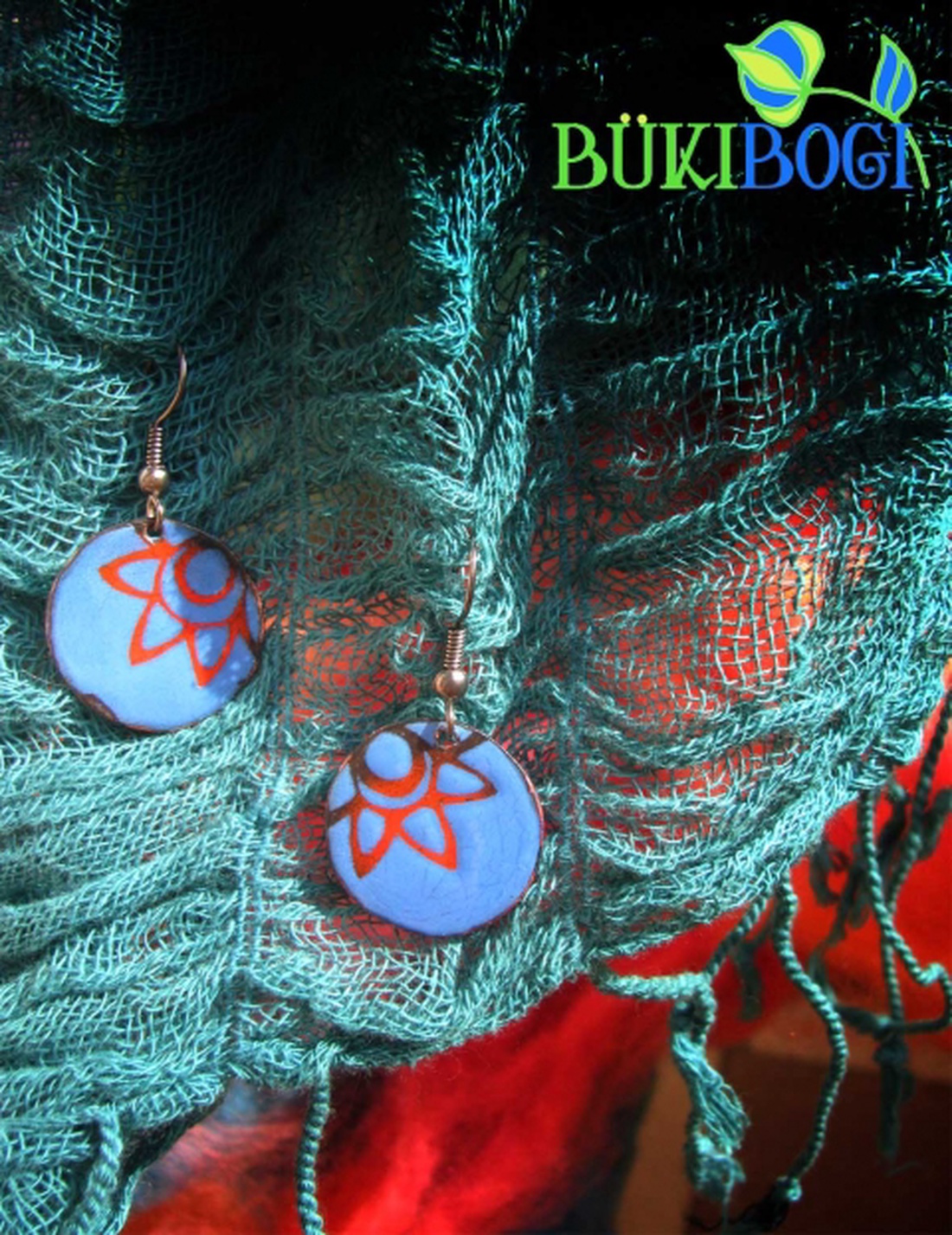 Napsugár tűzzománc fülbevaló -  - Meska.hu