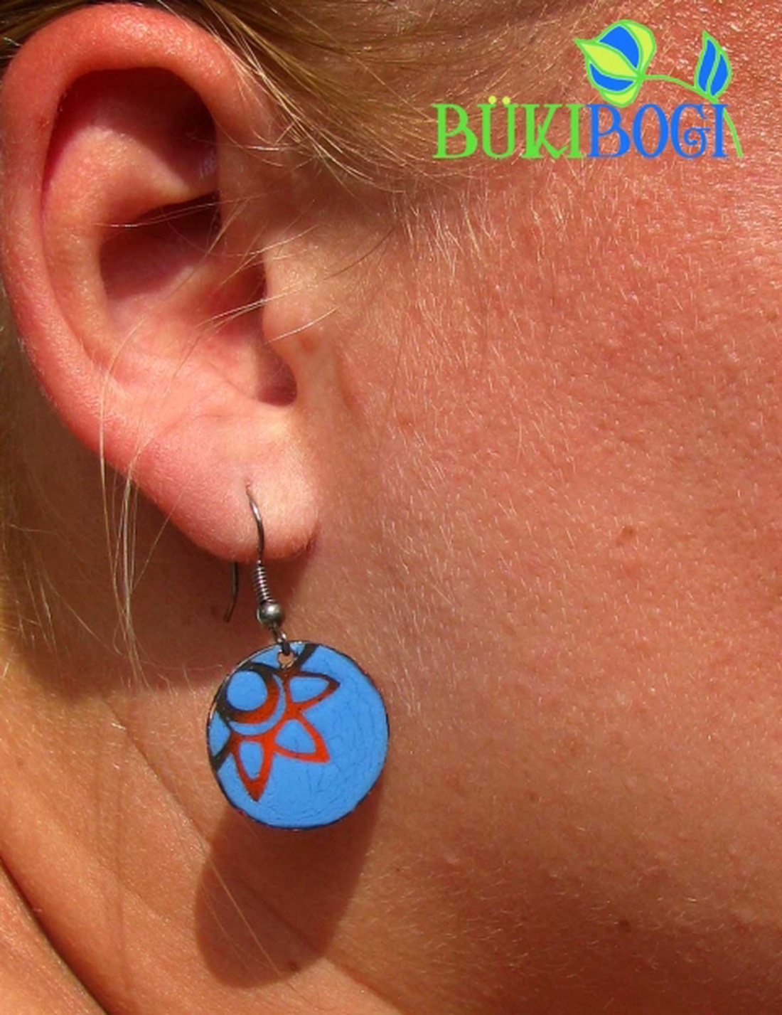 Napsugár tűzzománc fülbevaló -  - Meska.hu