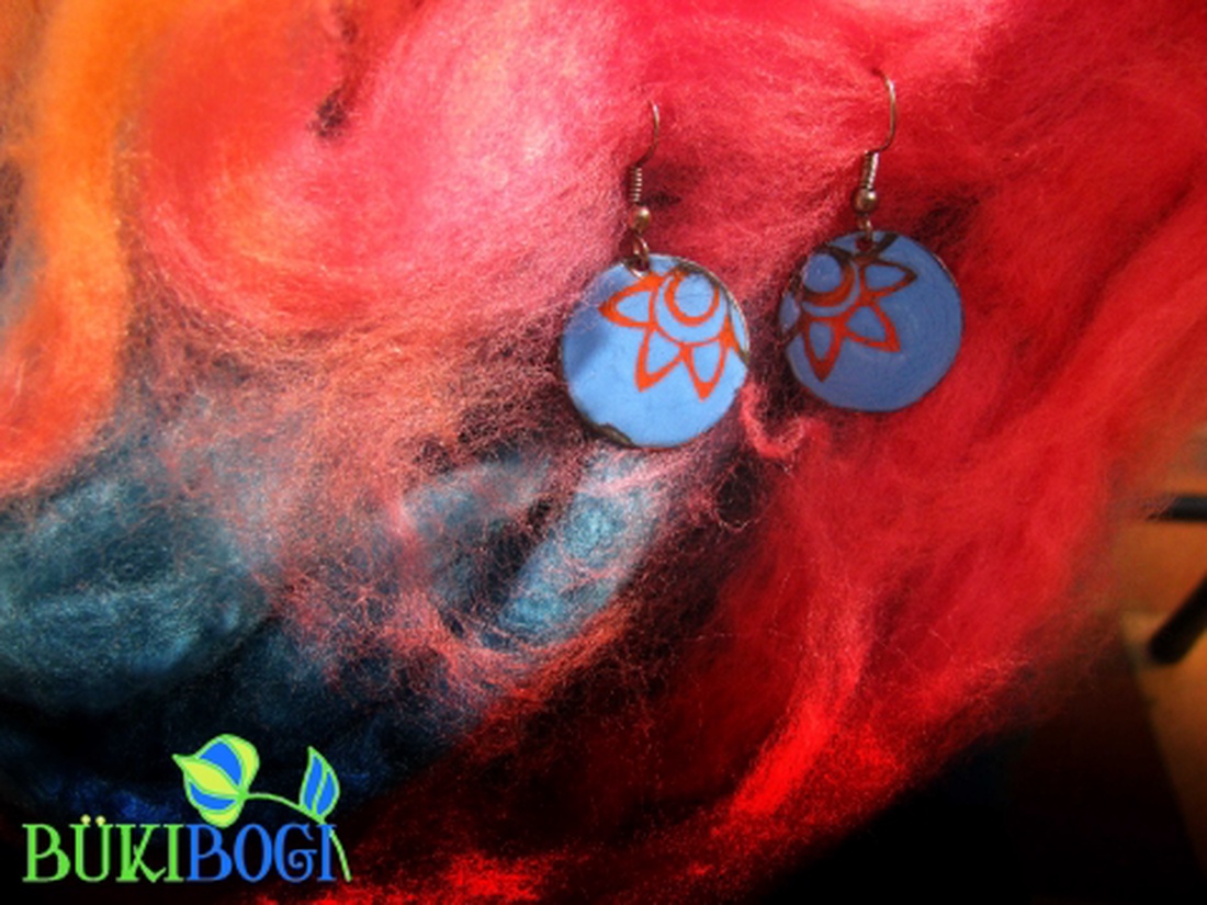 Napsugár tűzzománc fülbevaló -  - Meska.hu