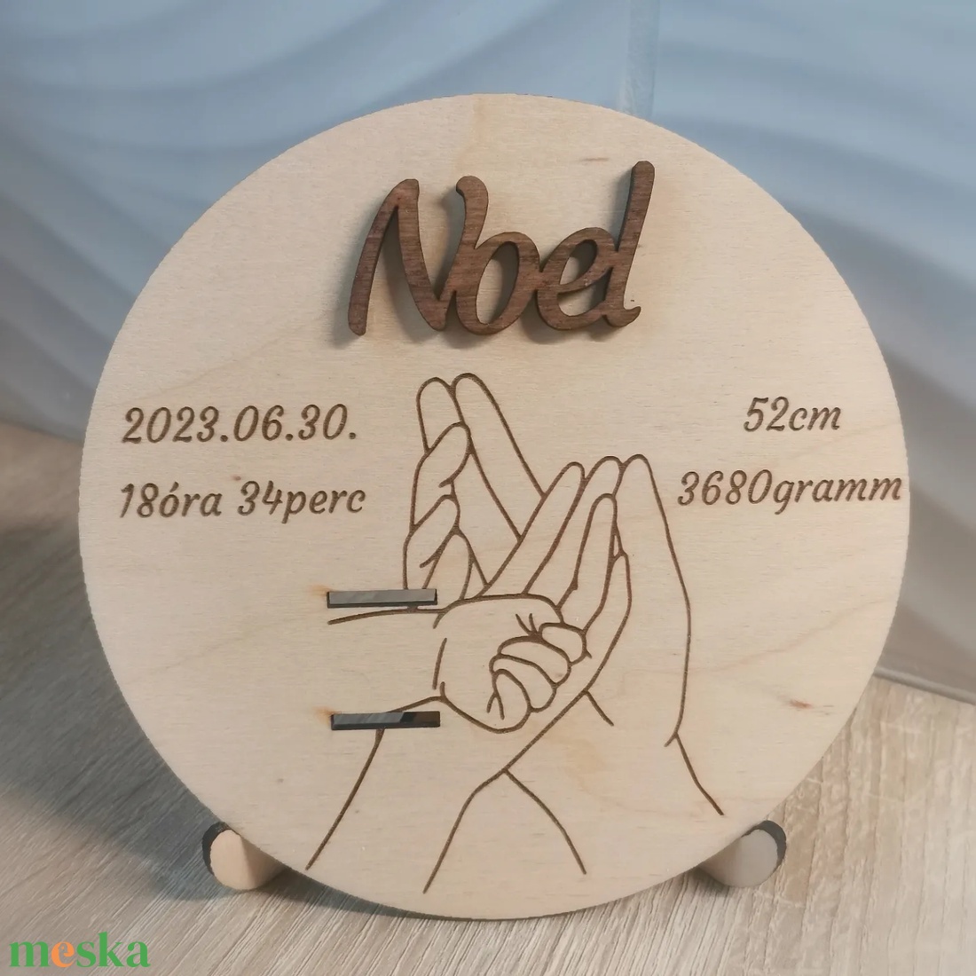 Megérkeztem tábla karszalagtartóval!  - otthon & életmód - babaszoba, gyerekszoba - babaszoba, gyerekszoba - Meska.hu