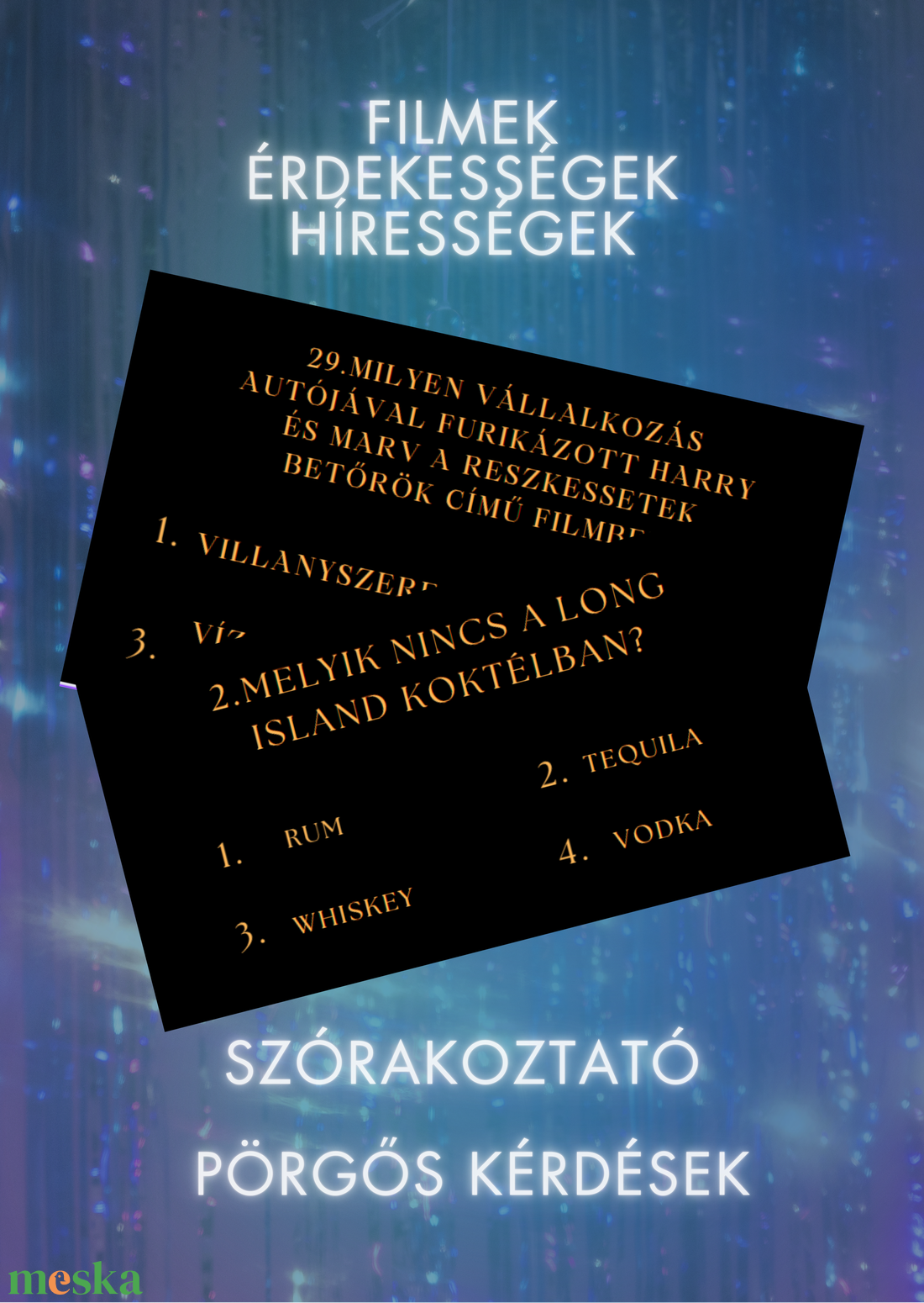 Szilveszteri kvízjáték felnőtteknek - játék & sport - készségfejlesztő és logikai játék - logikai játékok - Meska.hu