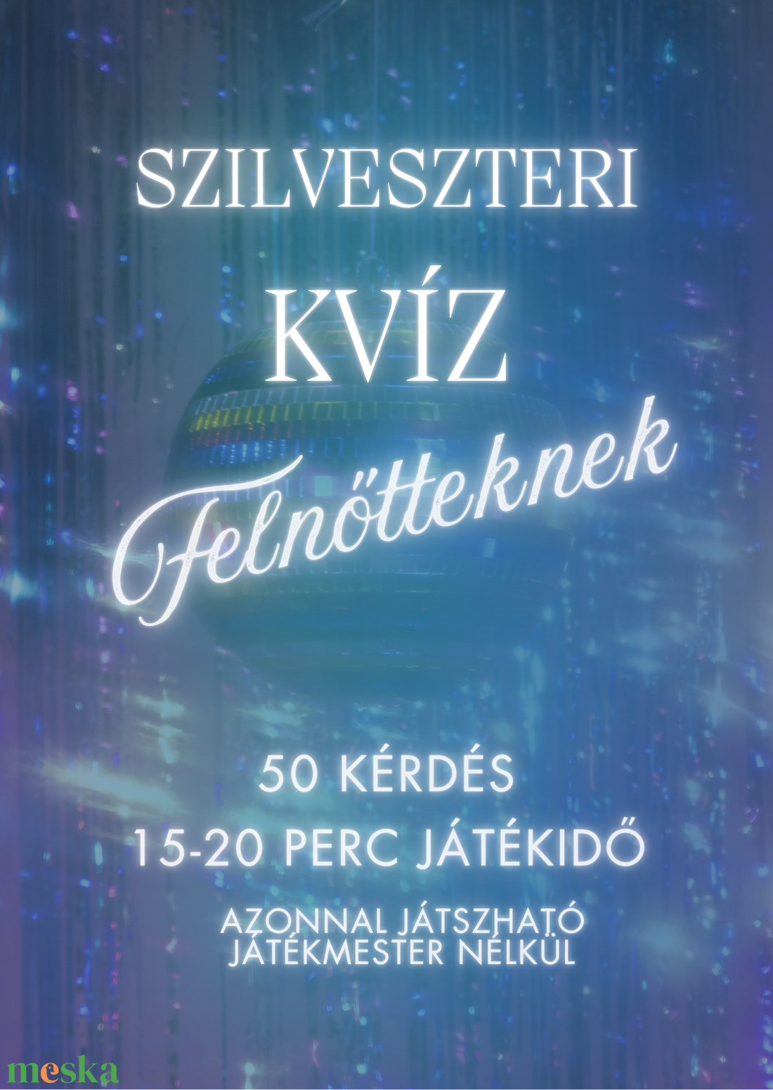 Szilveszteri kvízjáték felnőtteknek - játék & sport - készségfejlesztő és logikai játék - logikai játékok - Meska.hu
