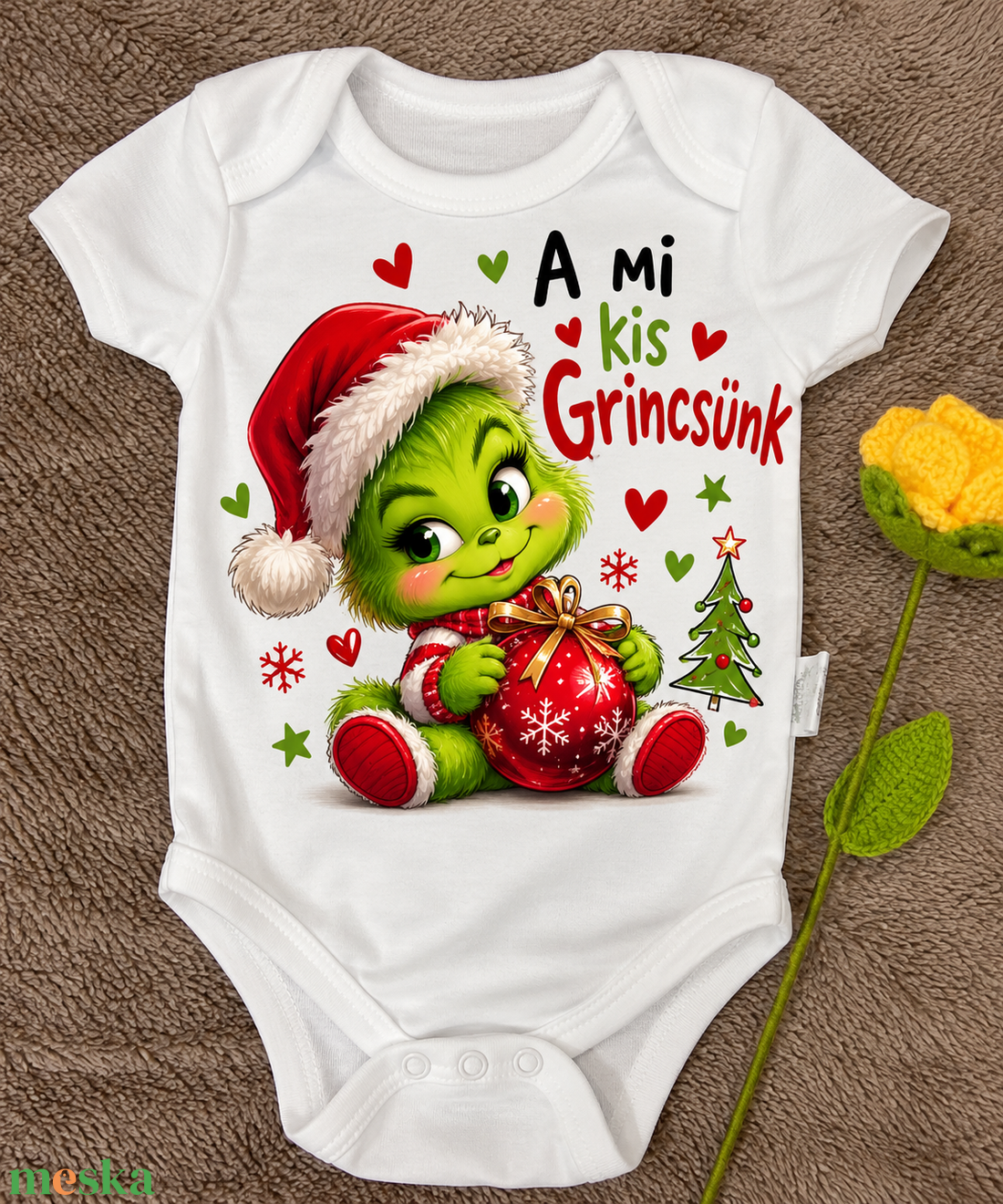 Grinch bady - baba - mama - babaruházat - baba body - Meska.hu