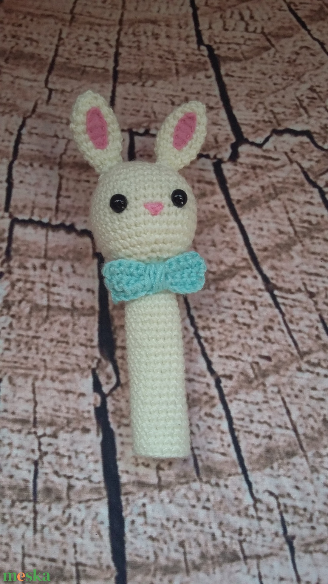 Horgolt Ujjbáb Nyuszi - játék & sport - plüssállat & játékfigura - nyuszi - Meska.hu