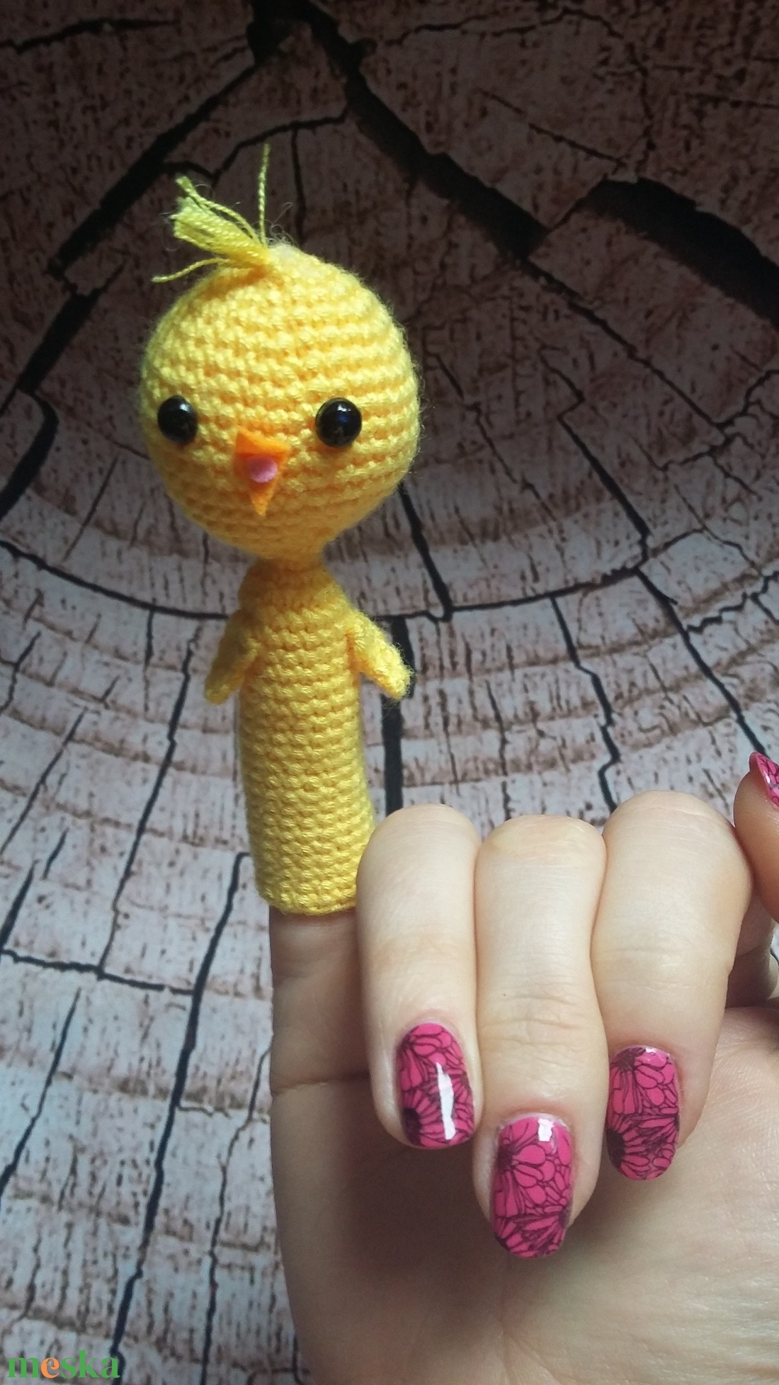 Horgolt csibe ujjbáb - játék & sport - bábok - ujjbáb - Meska.hu