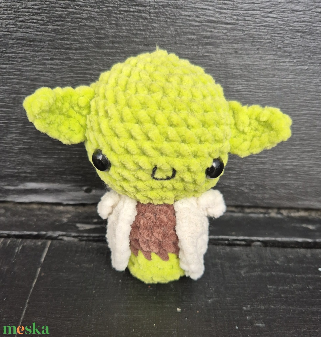 Plüss Horgolt Yoda - játék & sport - plüssállat & játékfigura - plüss mesefigurák - Meska.hu