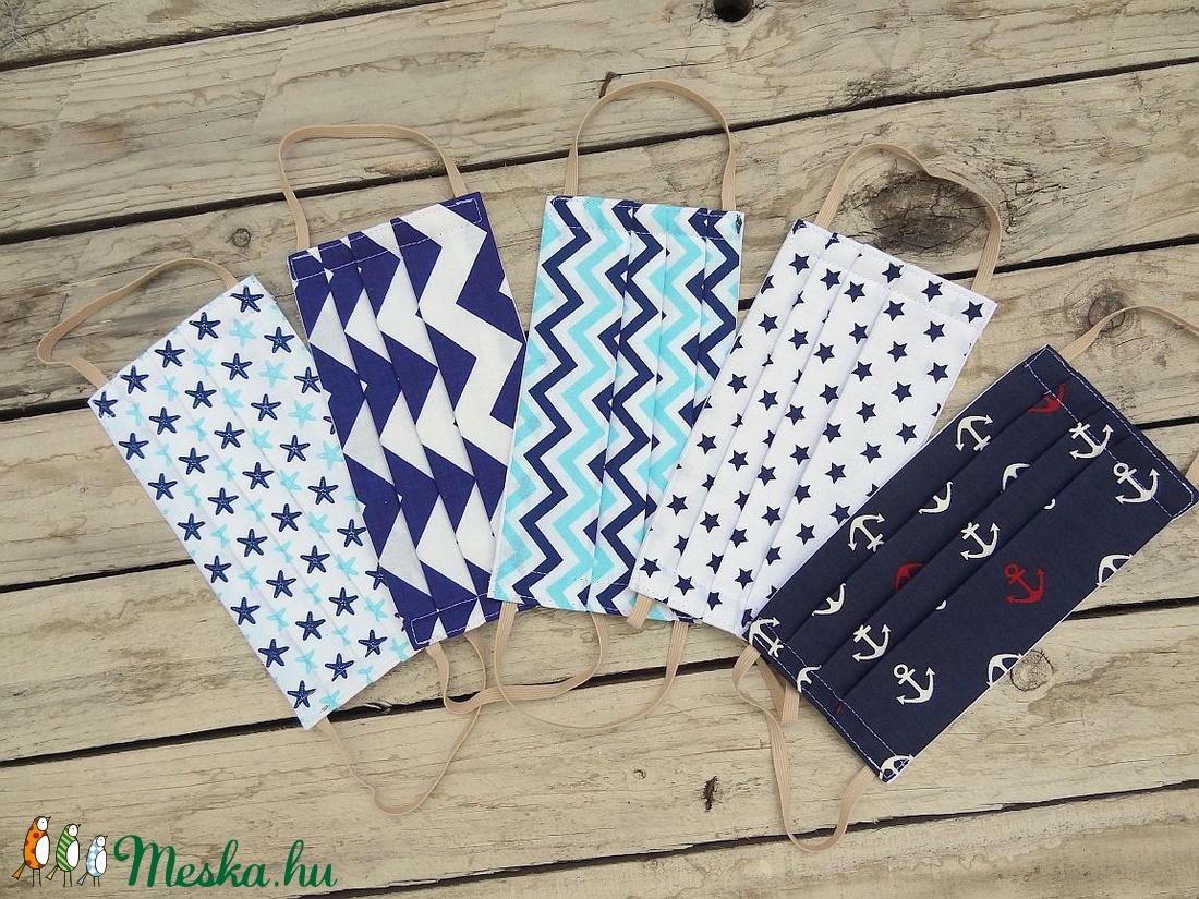 Szájmaszk, textil maszk 5 db-os csomag, kék - - Meska.hu Szájmaszk, textil maszk 5 db-os csomag, kék - - Meska.hu