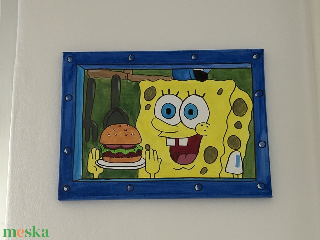 SpongeBob festmény - művészet - festmény - akril - Meska.hu