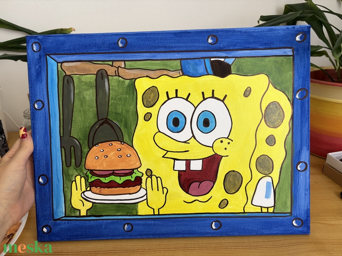 SpongeBob festmény - művészet - festmény - akril - Meska.hu