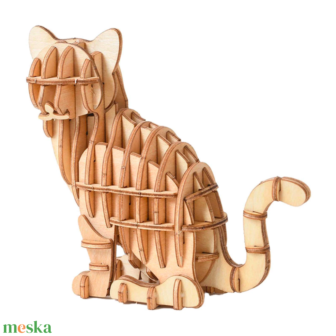 DIY - Fa 3D Macska - diy (csináld magad) - egységcsomag - Meska.hu