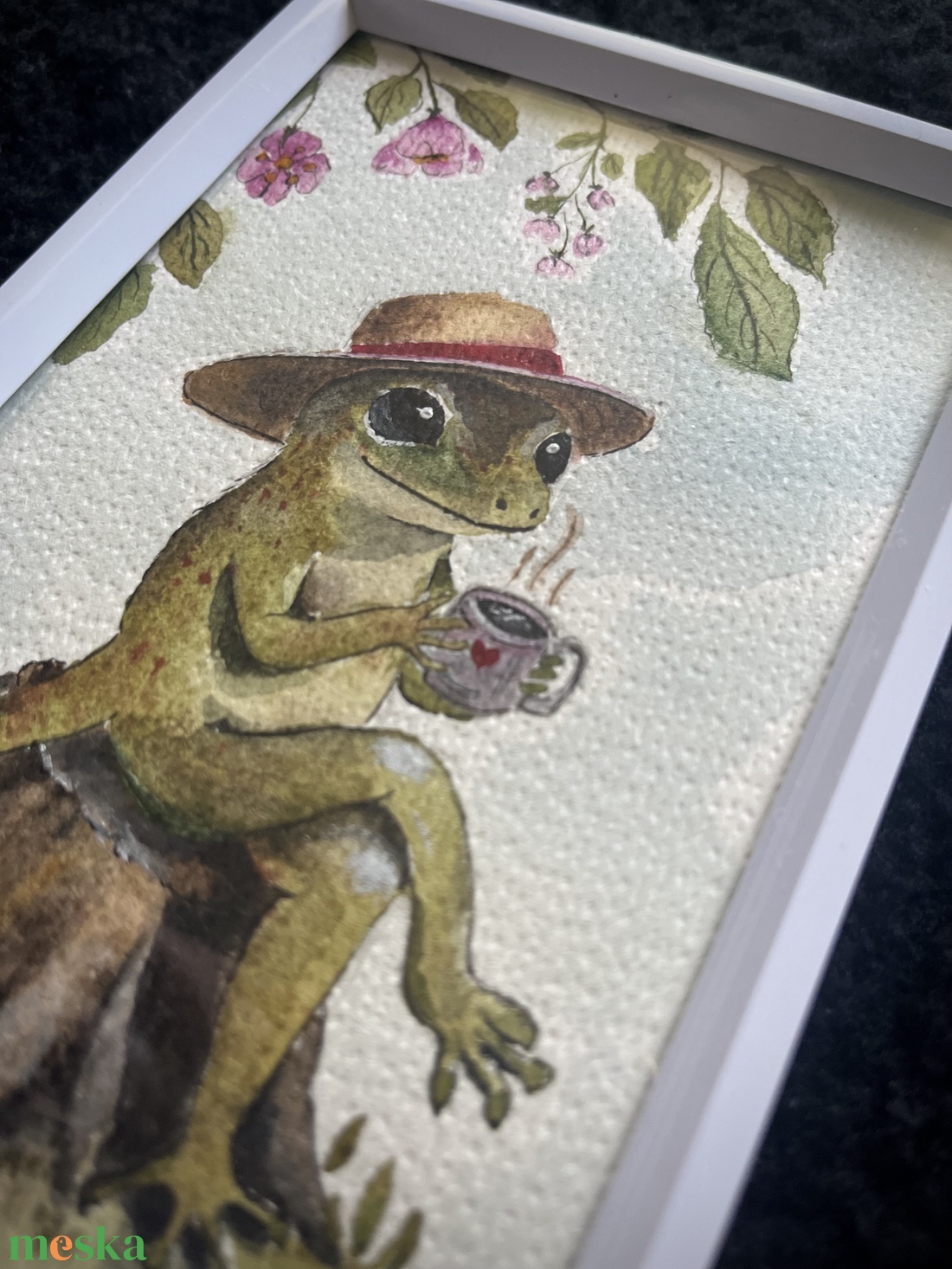 Szalmakalapos jó reggel - művészet - festmény - akvarell - Meska.hu