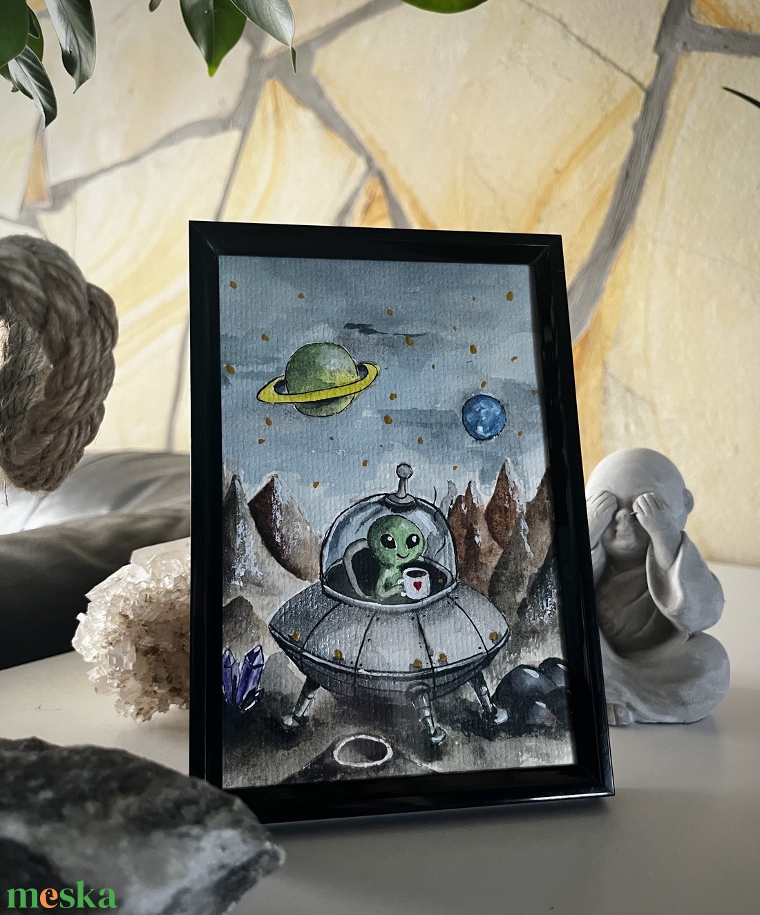 Alien egy szebb jövő! - művészet - festmény - akvarell - Meska.hu