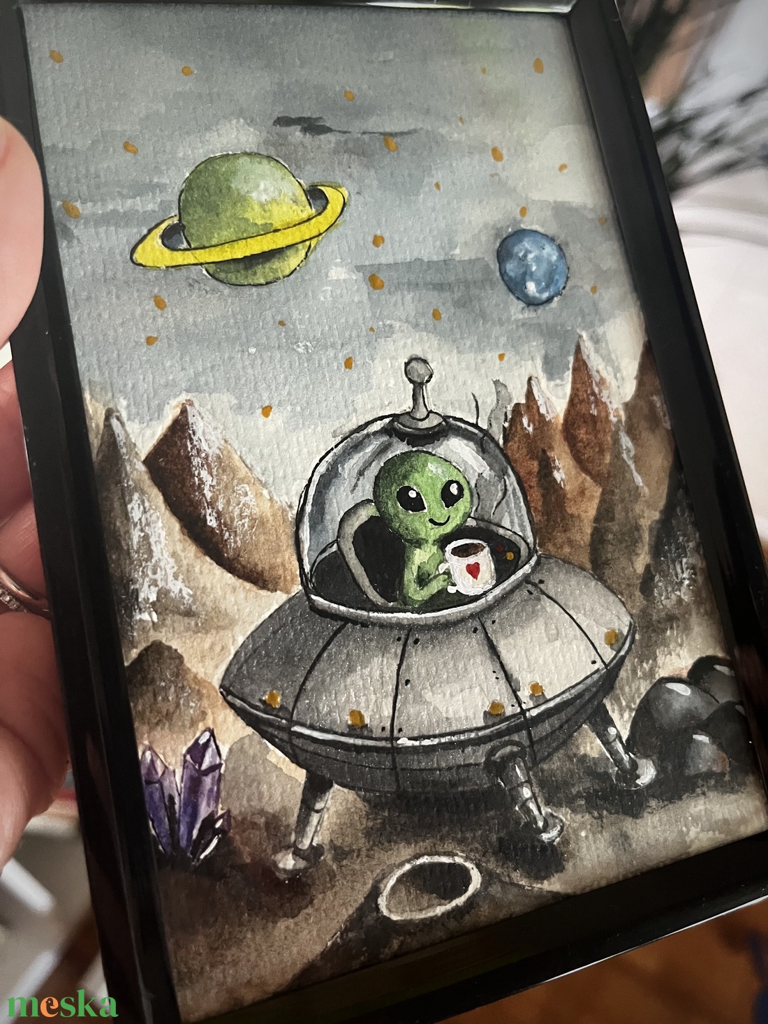 Alien egy szebb jövő! - művészet - festmény - akvarell - Meska.hu