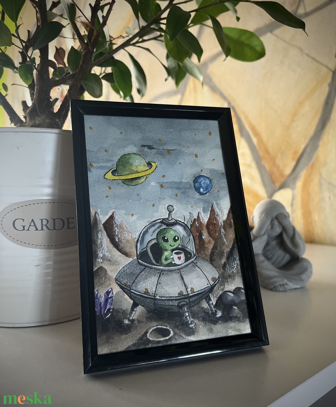 Alien egy szebb jövő! - művészet - festmény - akvarell - Meska.hu