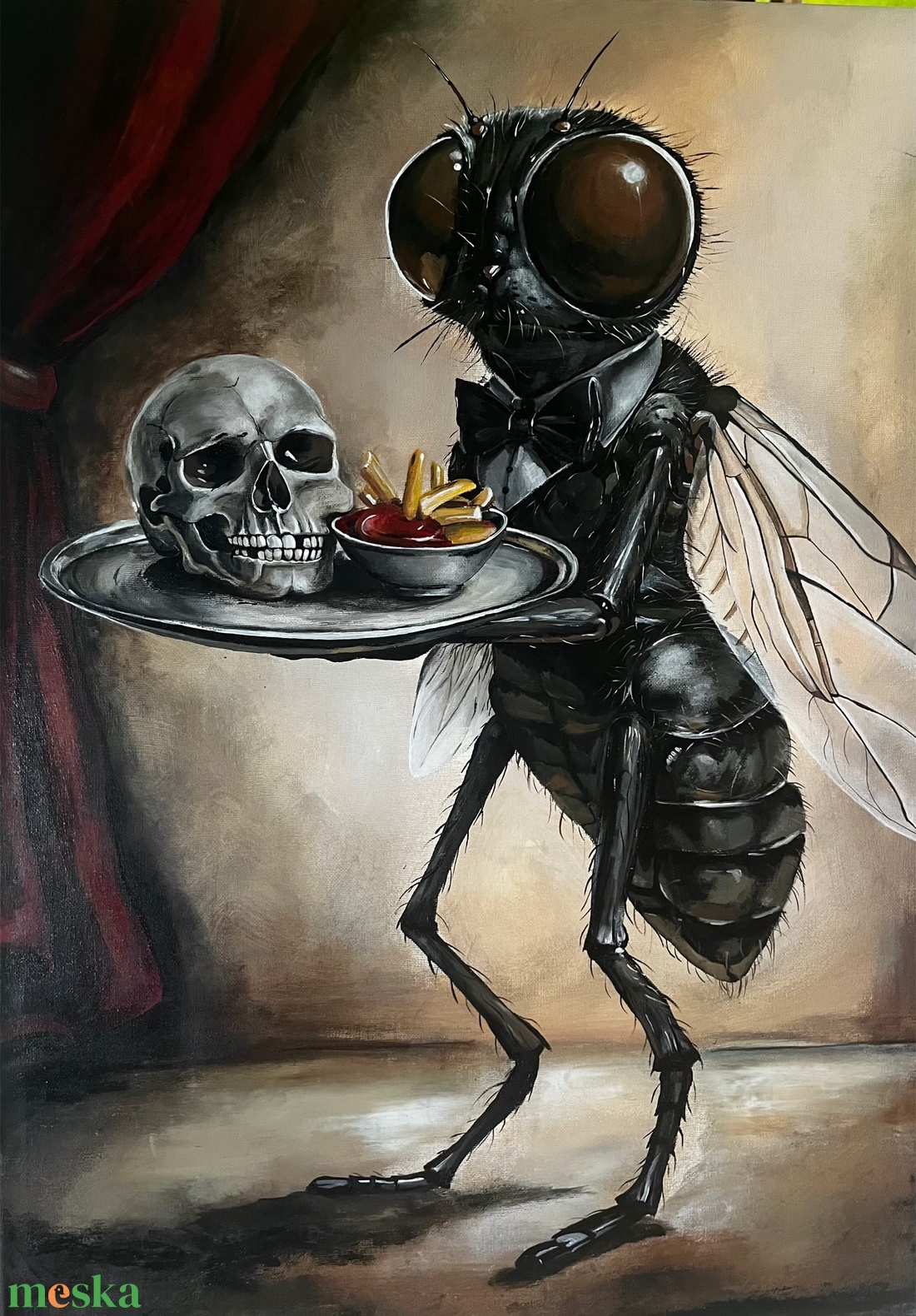 A pincérlégy- akril festmény feszített vásznon 50 cm x 70 cm  - művészet - festmény - akril - Meska.hu