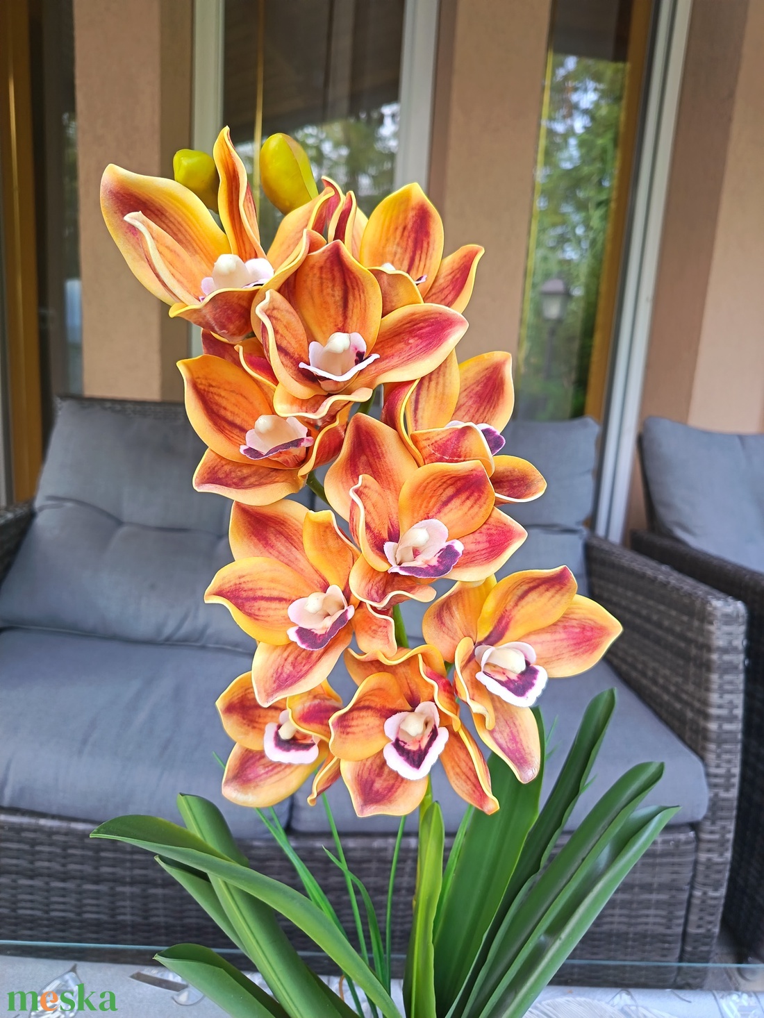 Különleges orchidea dekoráció kerámiakaspóban  - otthon & életmód - dekoráció - asztal és polc dekoráció - asztaldísz - Meska.hu