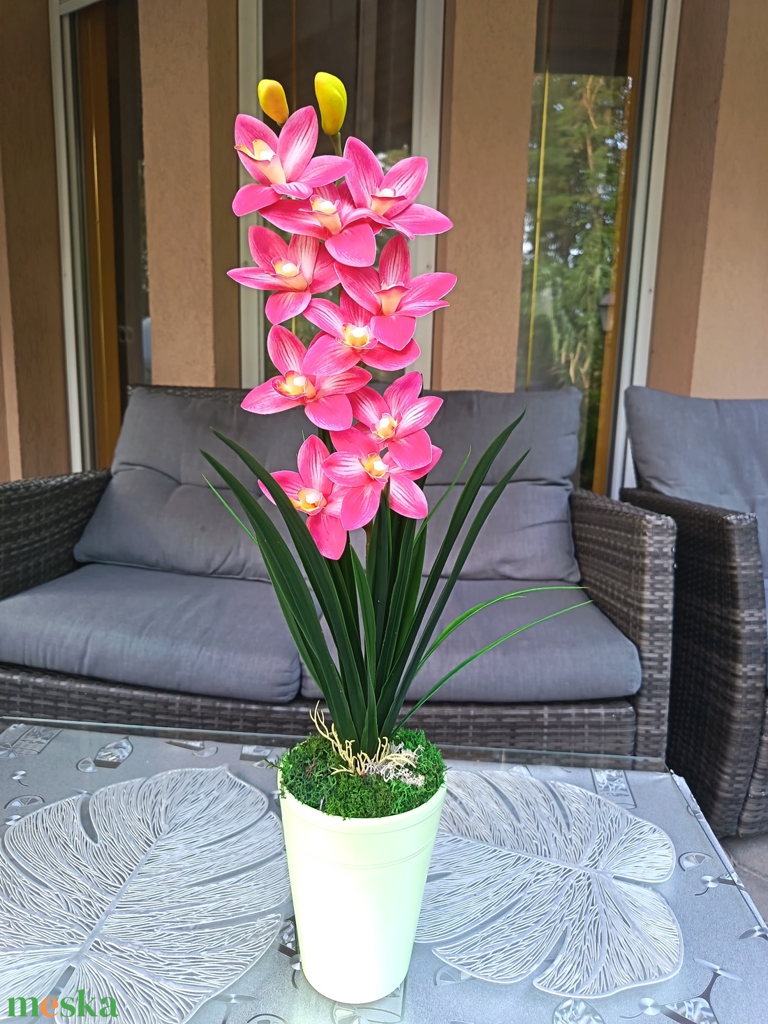 Különleges élethű orchidea kerámiakaspóban  - otthon & életmód - dekoráció - asztal és polc dekoráció - asztaldísz - Meska.hu Különleges élethű orchidea kerámiakaspóban  - otthon & életmód - dekoráció - asztal és polc dekoráció - asztaldísz - Meska.hu