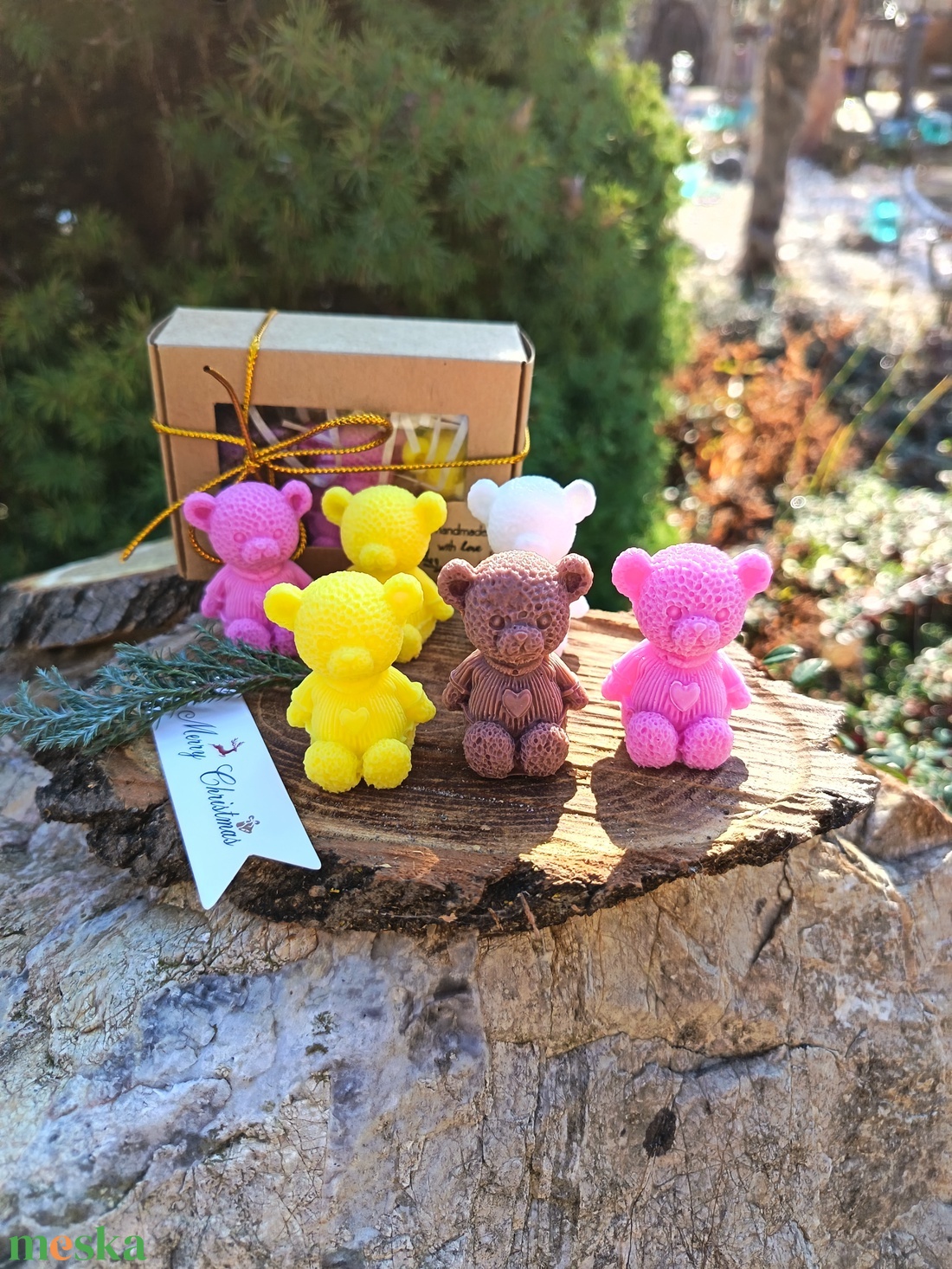 Szappan maci szett  kézműves ajándék díszdobozban - szépségápolás - szappan & fürdés - kézműves szappan - Meska.hu