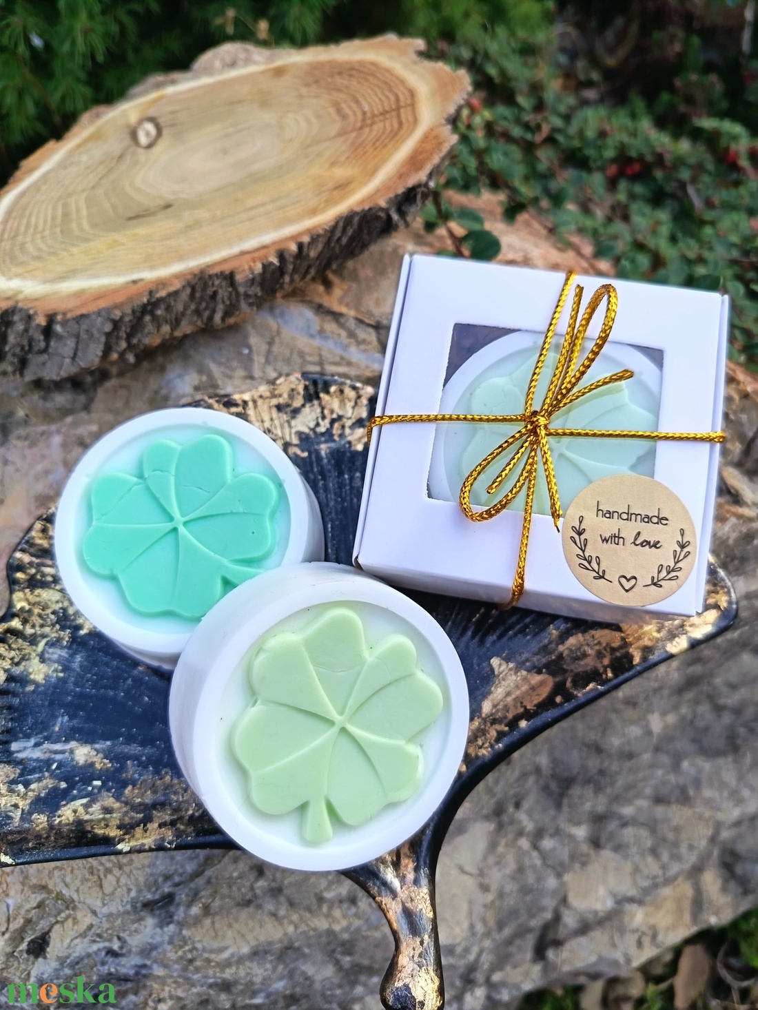 Kézműves 4 levelű lóherés szappan � apró szerencse ajándék karácsonyra  - szépségápolás - szappan & fürdés - kézműves szappan - Meska.hu