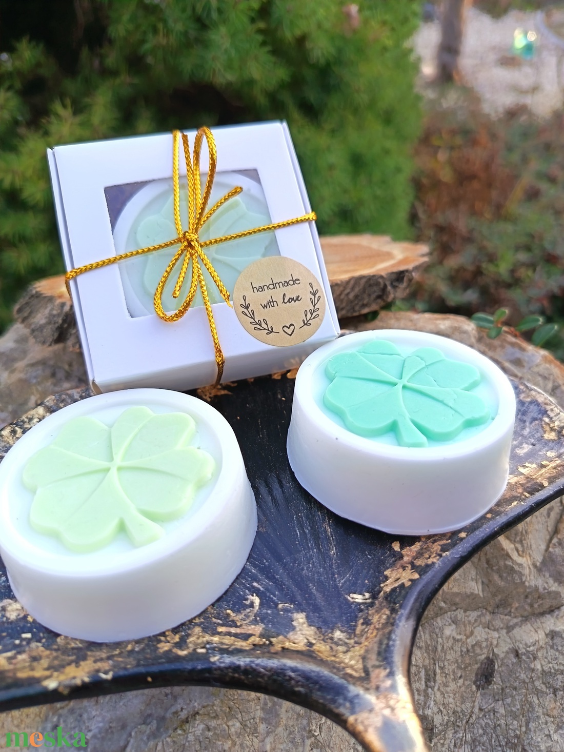 Kézműves 4 levelű lóherés szappan � apró szerencse ajándék karácsonyra  - szépségápolás - szappan & fürdés - kézműves szappan - Meska.hu
