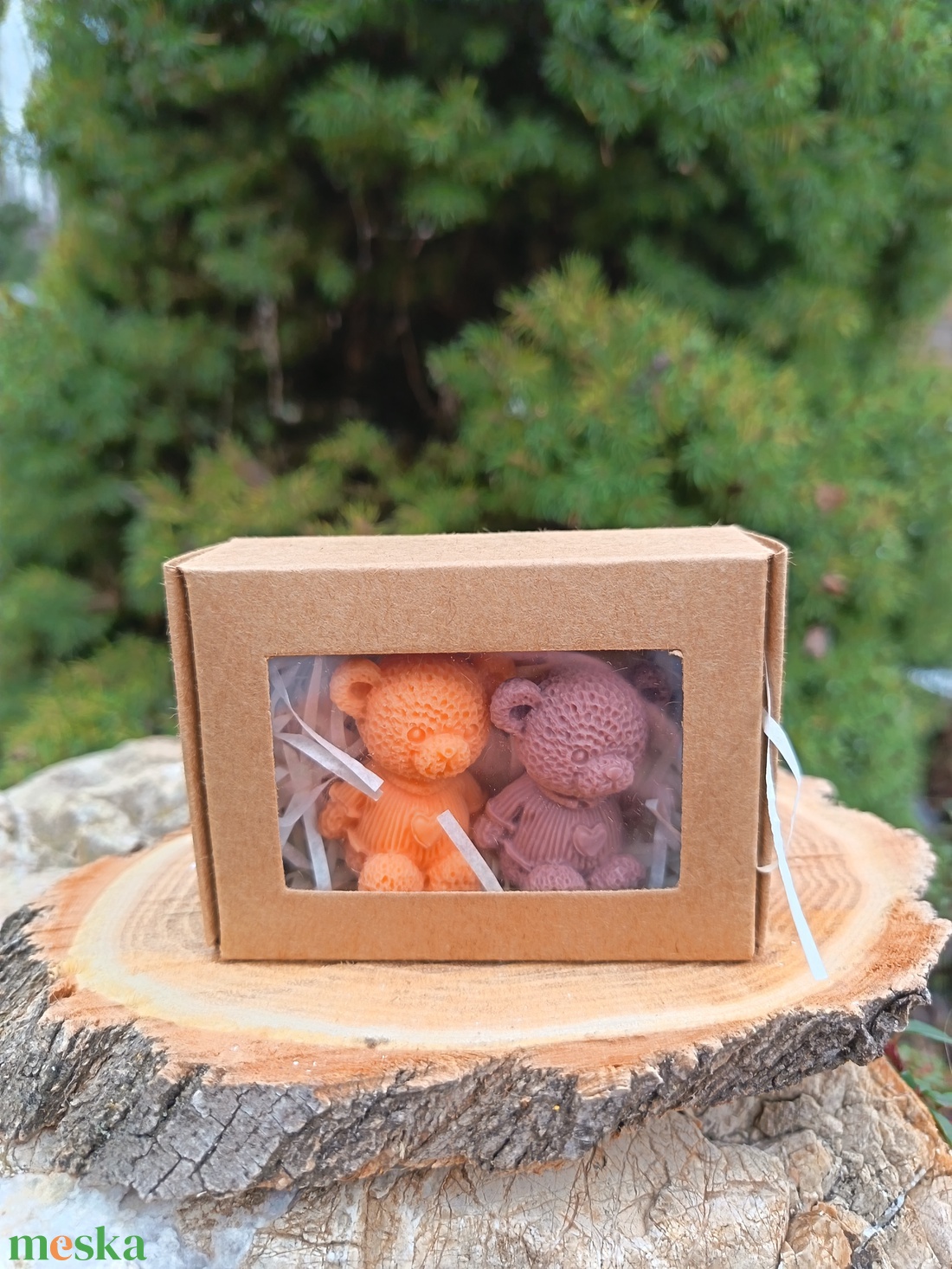 Szappan maci szett  kézműves ajándék díszdobozban - szépségápolás - szappan & fürdés - kézműves szappan - Meska.hu