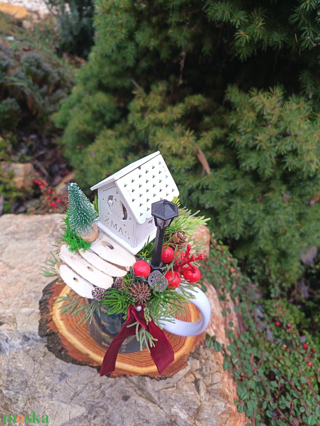 Bögrés karácsonyi asztaldísz  - karácsony - adventi díszek - adventi asztaldísz - Meska.hu