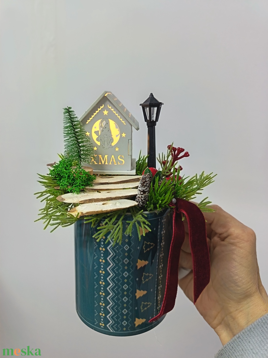 Bögrés karácsonyi asztaldísz  - karácsony - adventi díszek - adventi asztaldísz - Meska.hu