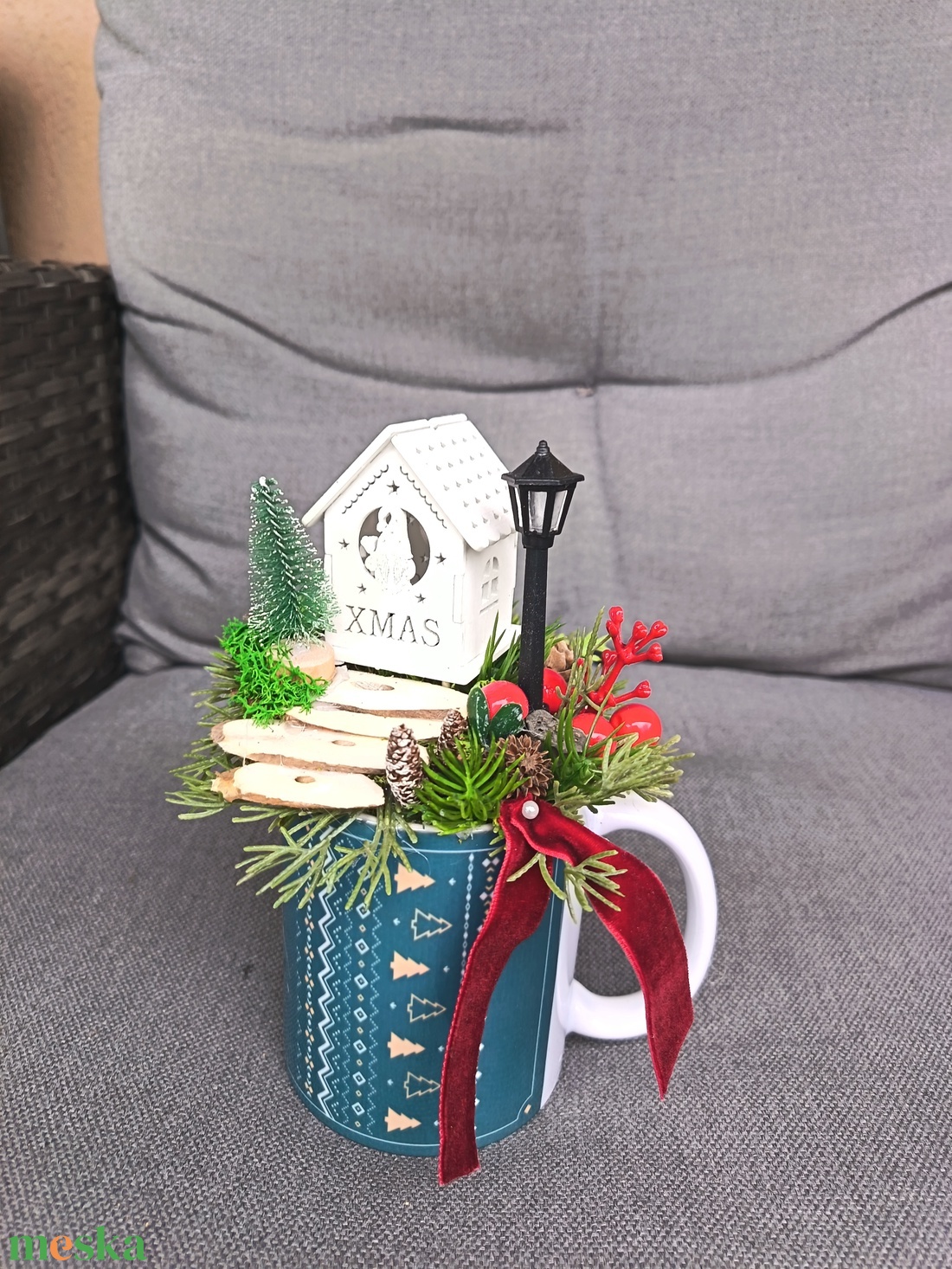 Bögrés karácsonyi asztaldísz  - karácsony - adventi díszek - adventi asztaldísz - Meska.hu