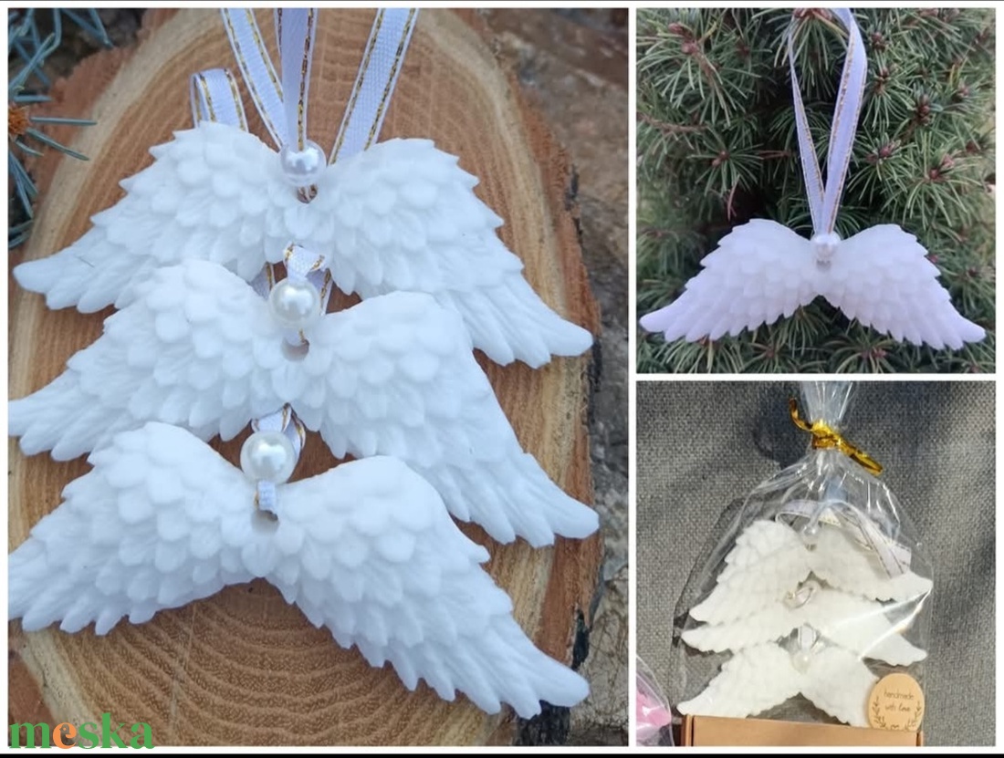 Angyalszárny alakú szappanok, 3 db-os szettben   - szépségápolás - szappan & fürdés - kézműves szappan - Meska.hu