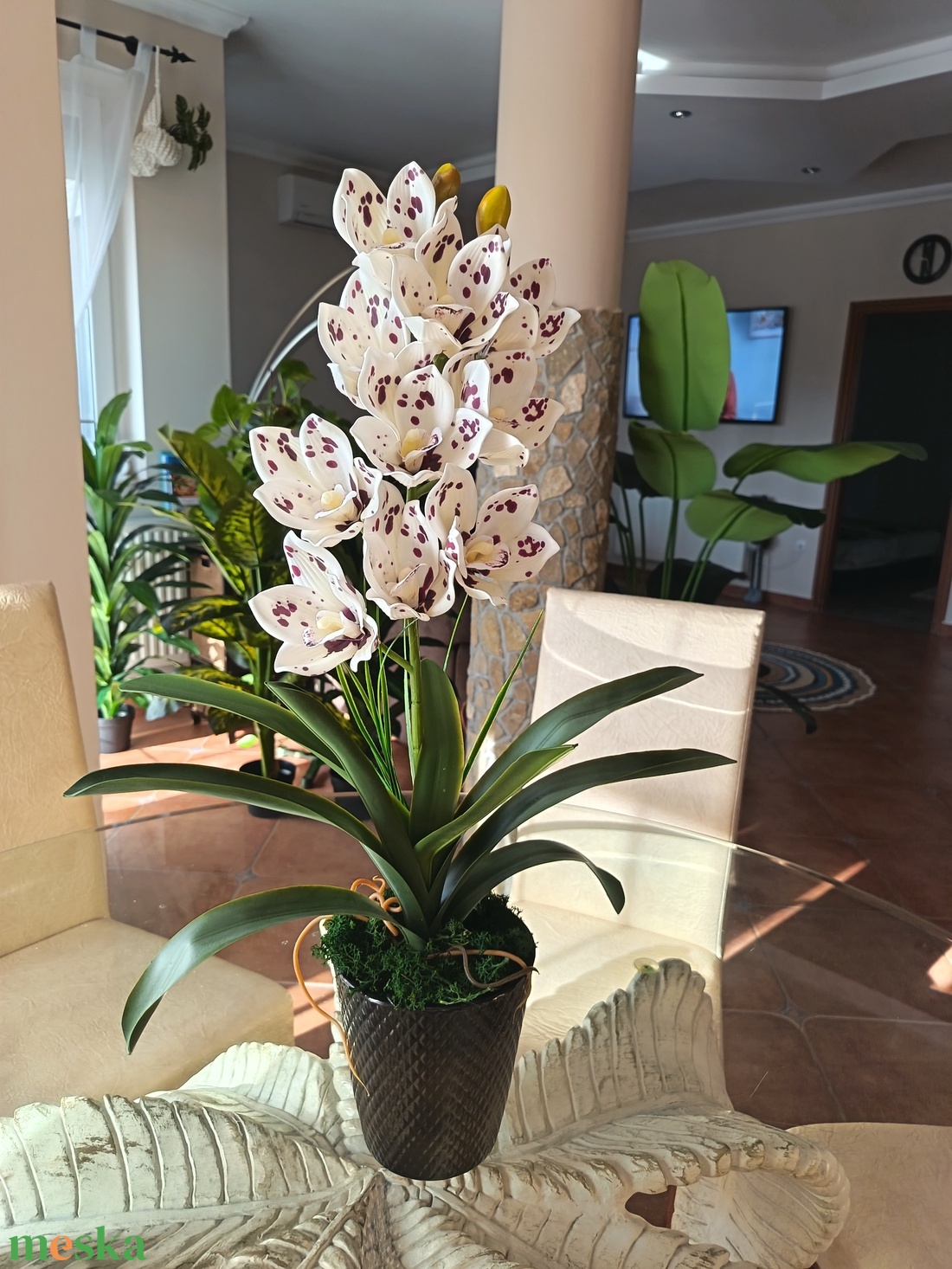 Élethű, különleges csónakorchidea  - otthon & életmód - dekoráció - asztal és polc dekoráció - asztaldísz - Meska.hu