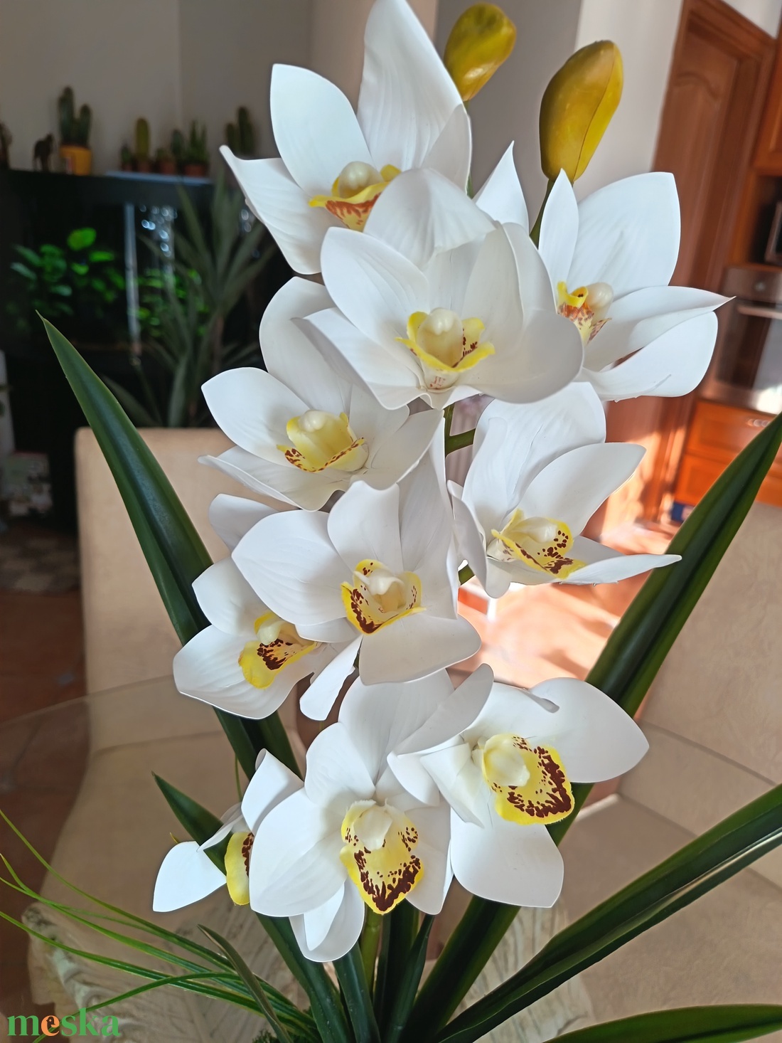 Gondozásmentes, élethű csónakorchidea  - otthon & életmód - dekoráció - asztal és polc dekoráció - asztaldísz - Meska.hu