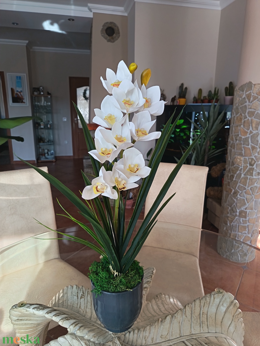 Gondozásmentes, élethű csónakorchidea  - otthon & életmód - dekoráció - asztal és polc dekoráció - asztaldísz - Meska.hu