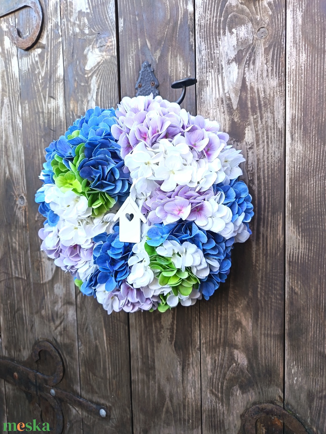 Hortenziás kopogtató/falidísz  - otthon & életmód - dekoráció - ajtó- és ablak dekoráció - ajtódísz & kopogtató - Meska.hu