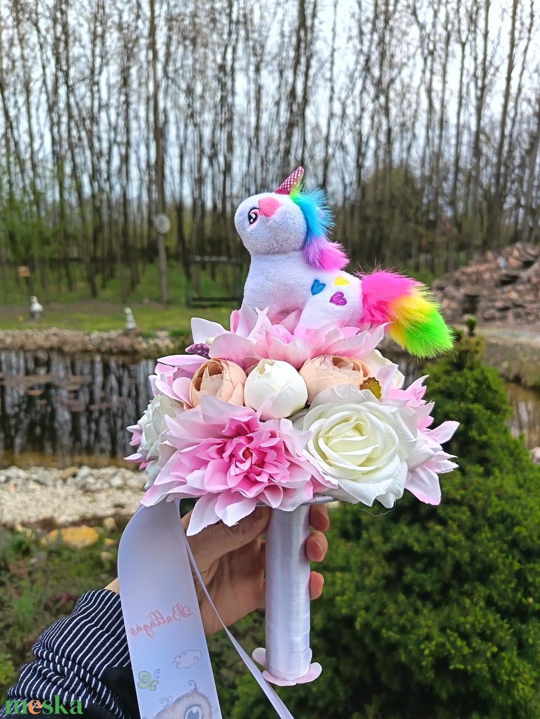  Unikornisos ovis ballagási csokor - otthon & életmód - virágdekoráció - virágok - virágcsokor - Meska.hu