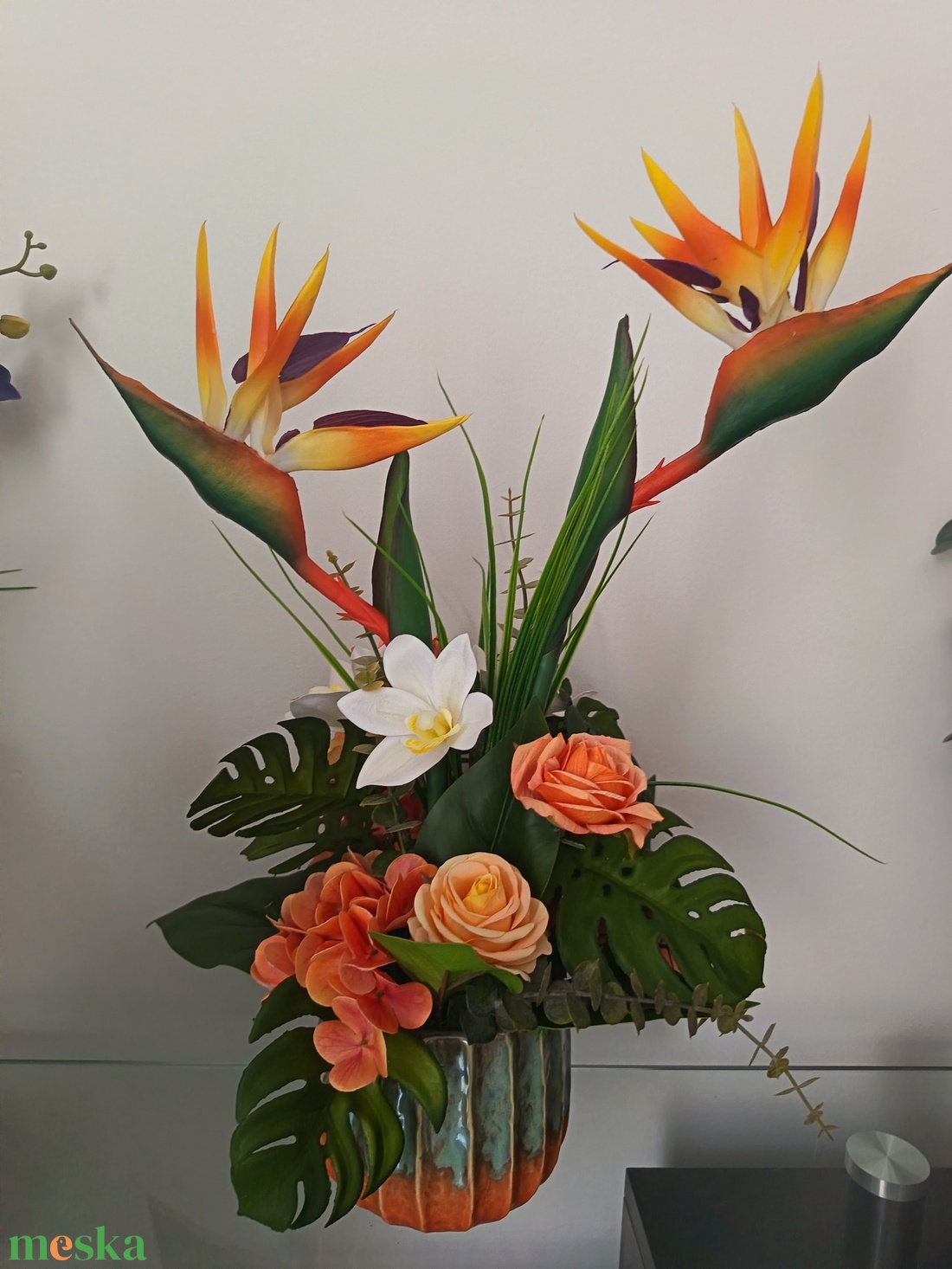 Papagájvirágos kompozíció  - otthon & életmód - dekoráció - asztal és polc dekoráció - asztaldísz - Meska.hu