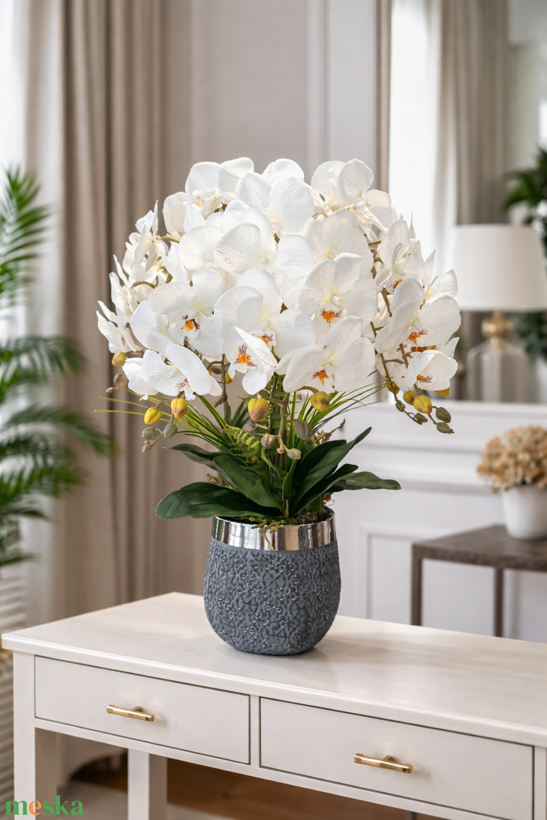 Exkluzív orchidea dekoráció - 60 cm - otthon & életmód - dekoráció - asztal és polc dekoráció - asztaldísz - Meska.hu