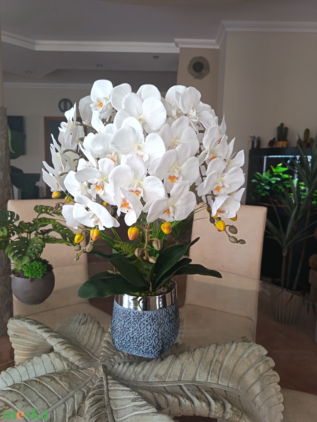 Exkluzív orchidea dekoráció - 60 cm - otthon & életmód - dekoráció - asztal és polc dekoráció - asztaldísz - Meska.hu