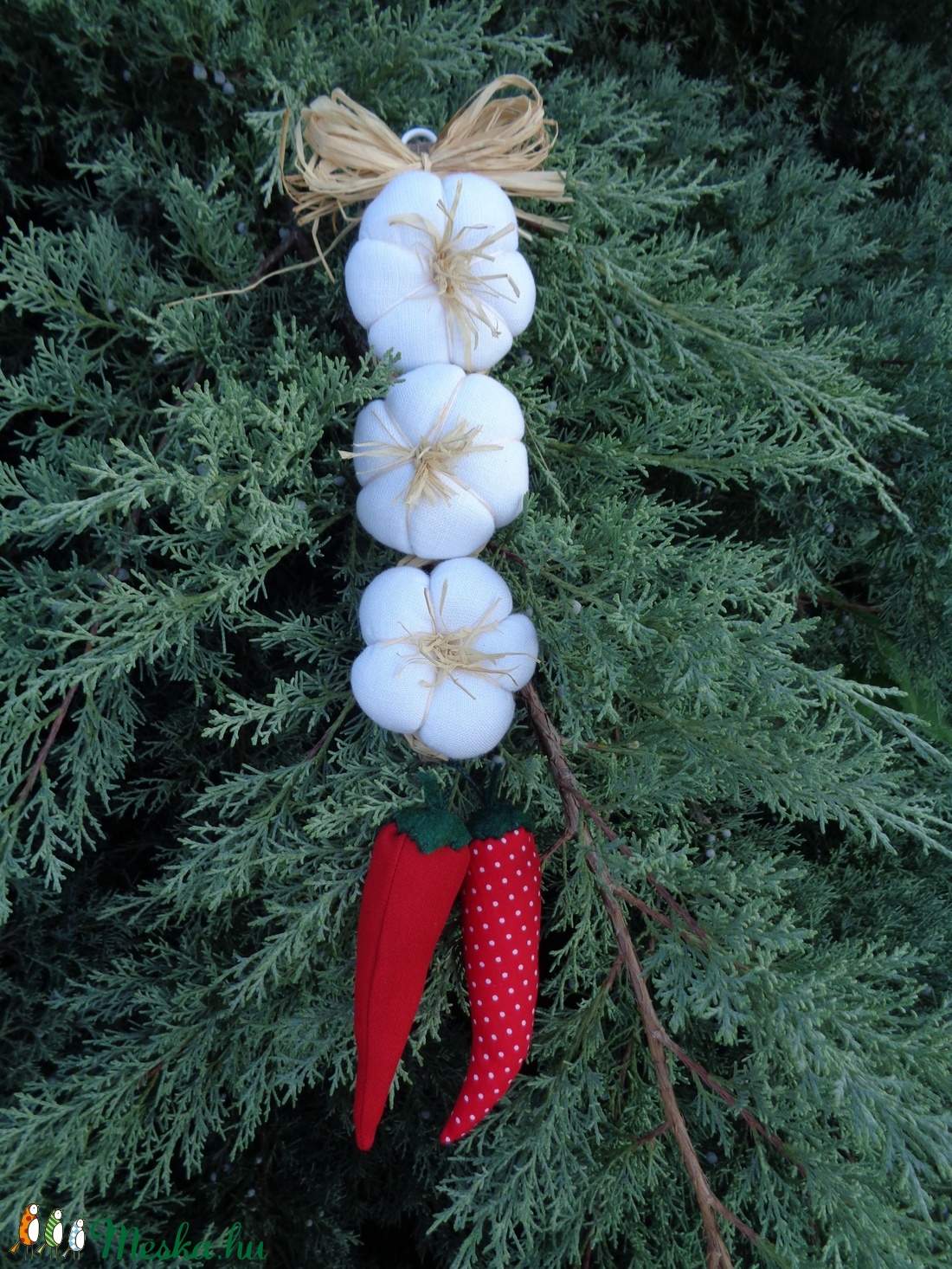 Makói fokhagyma és kalocsai paprika - függődísz -  - Meska.hu