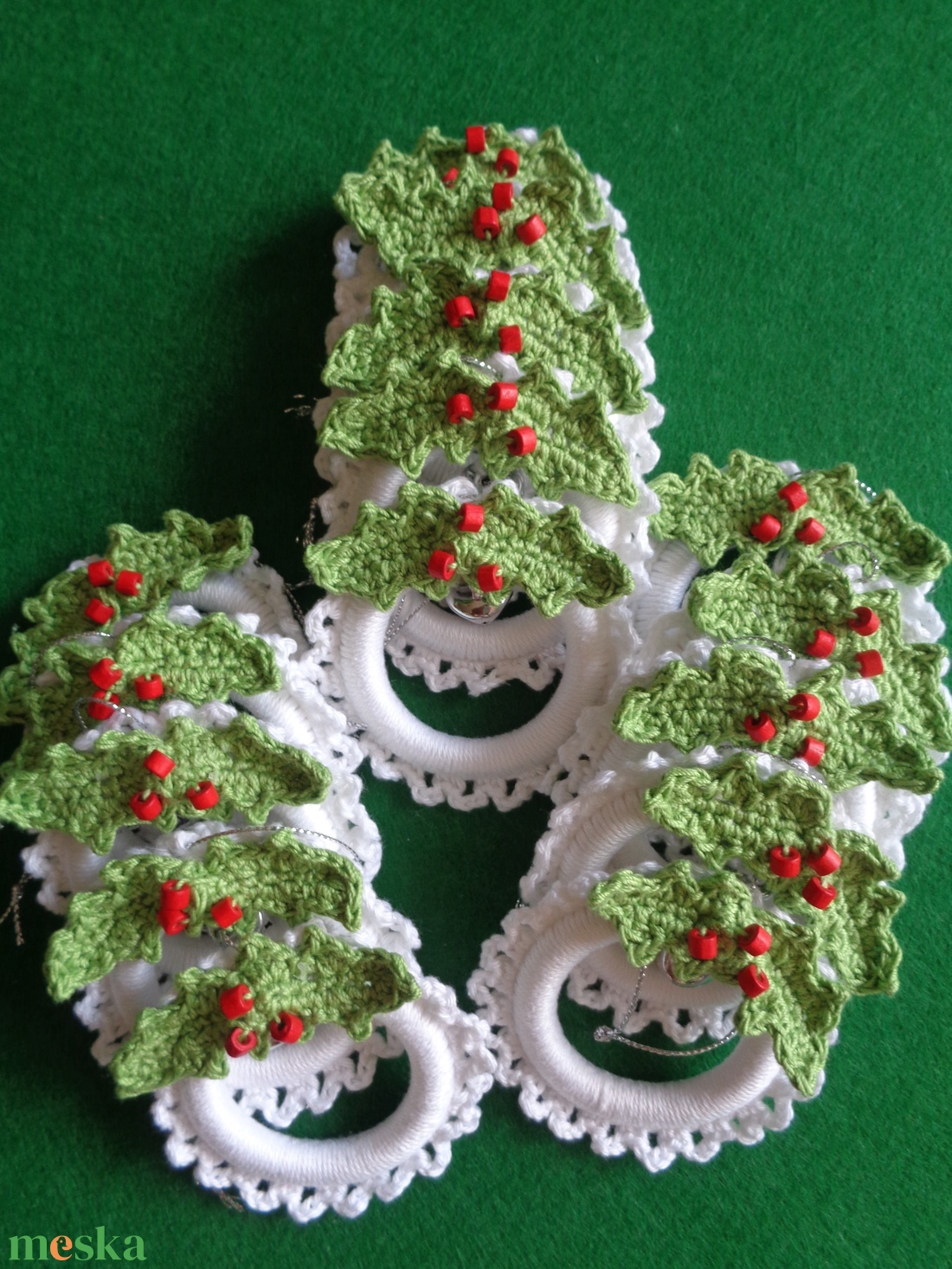 Horgolt adventi koszorú (15 db) - karácsony - karácsonyi lakásdekoráció - karácsonyi ajtódíszek - Meska.hu Horgolt adventi koszorú (15 db) - karácsony - karácsonyi lakásdekoráció - karácsonyi ajtódíszek - Meska.hu
