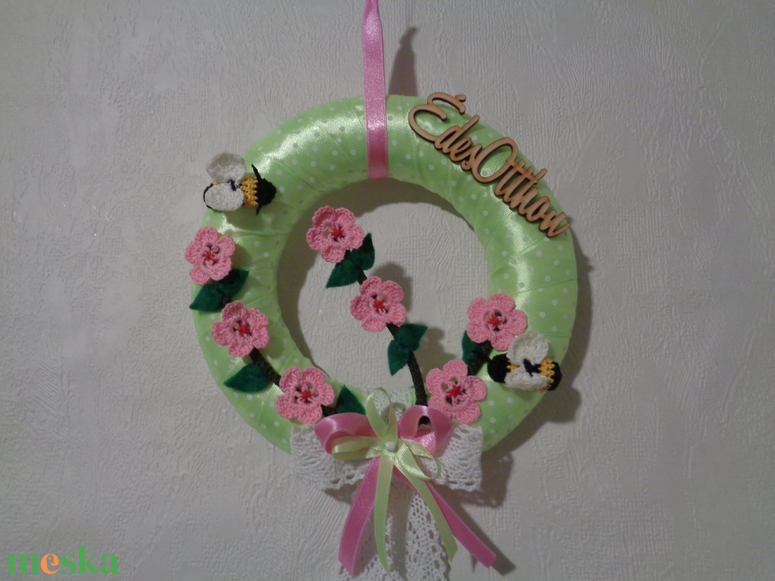 Tavaszi húsvéti cseresznyevirágos ajtódísz - otthon & életmód - dekoráció - ajtó- és ablak dekoráció - ajtódísz & kopogtató - Meska.hu