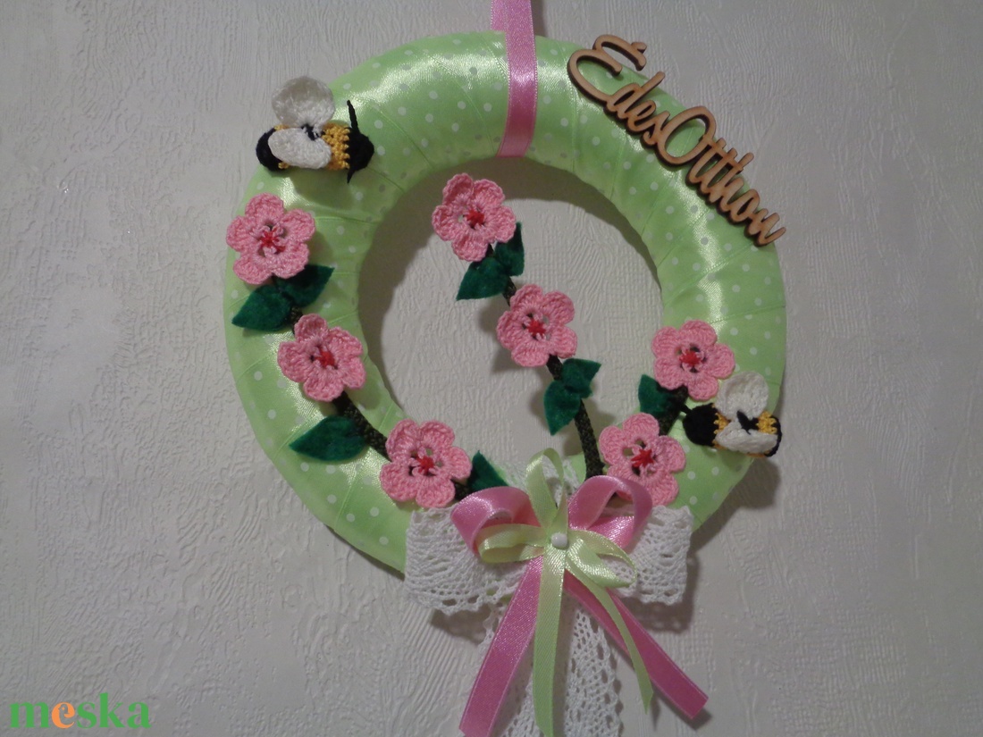 Tavaszi húsvéti cseresznyevirágos ajtódísz - otthon & életmód - dekoráció - ajtó- és ablak dekoráció - ajtódísz & kopogtató - Meska.hu