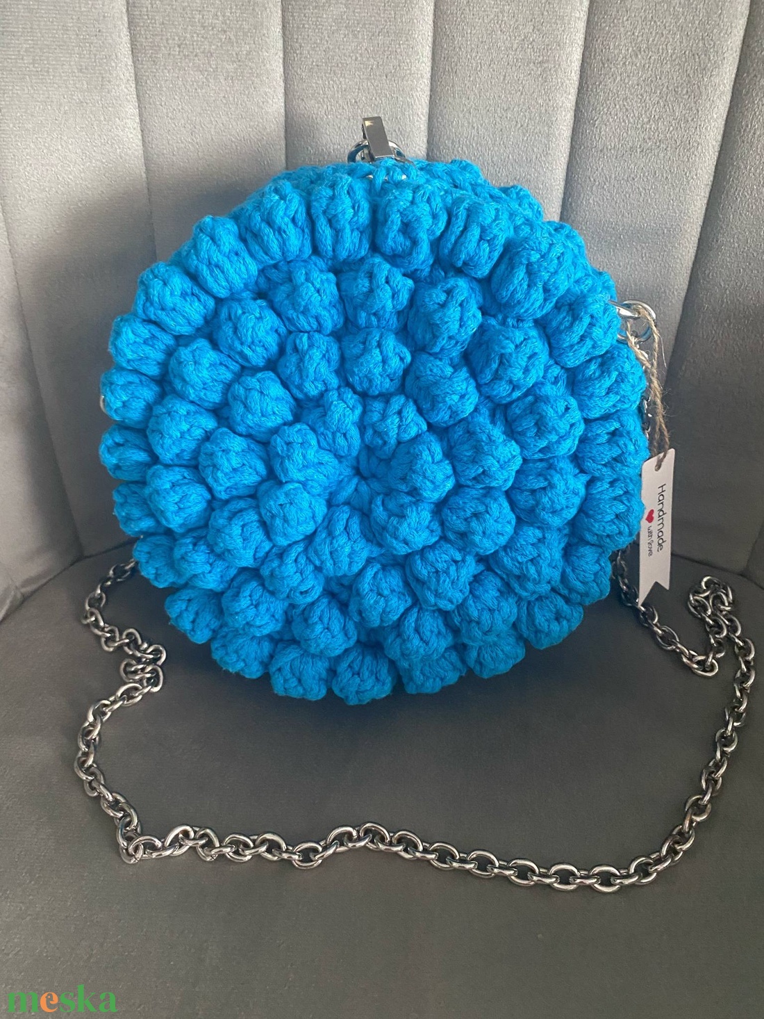 Kék bogyós táska - táska & tok - kézitáska & válltáska - alkalmi táska - Meska.hu