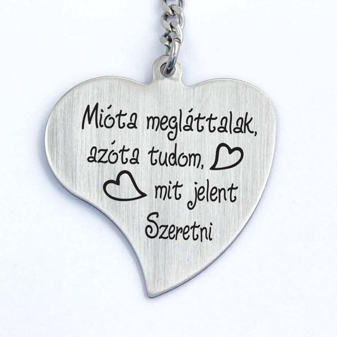 Mióta megláttalak acél medálos kulcstartó - táska & tok - kulcstartó & táskadísz - kulcstartó - Meska.hu