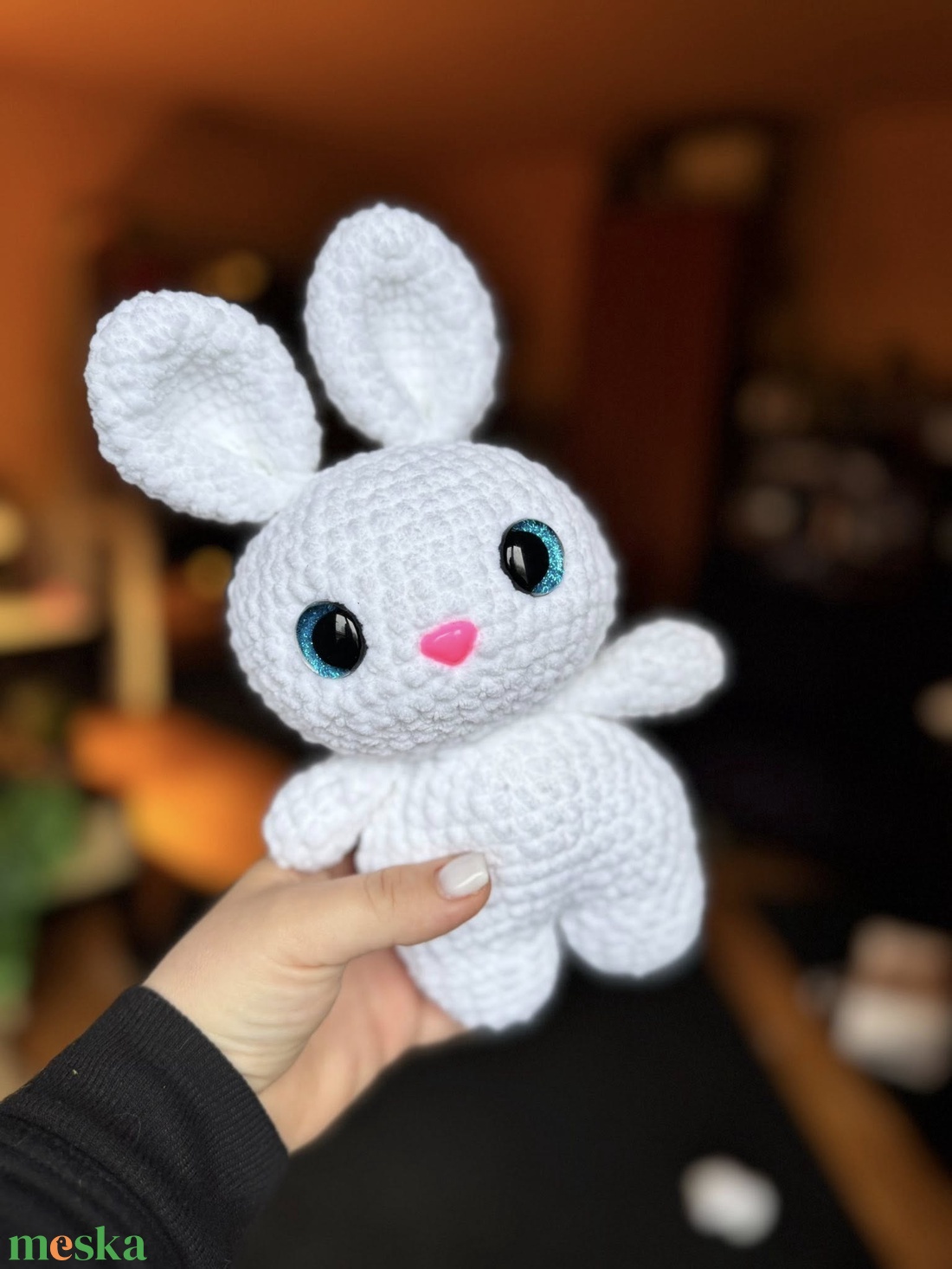 Fehér pufi nyuszi �� - játék & sport - plüssállat & játékfigura - nyuszi - Meska.hu